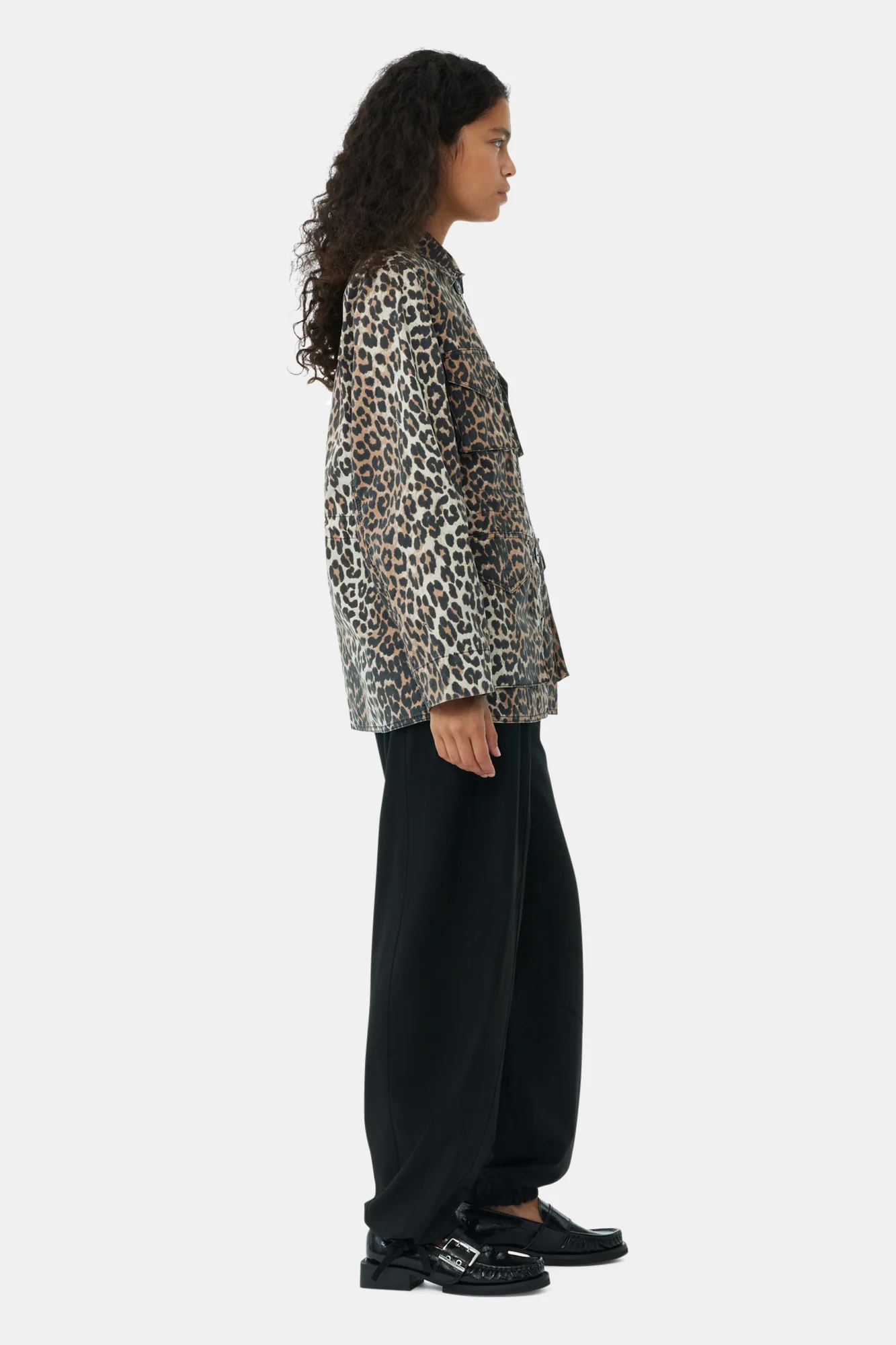 Leopard Cotton Canvas Jacket | Almond Milk - Image 5