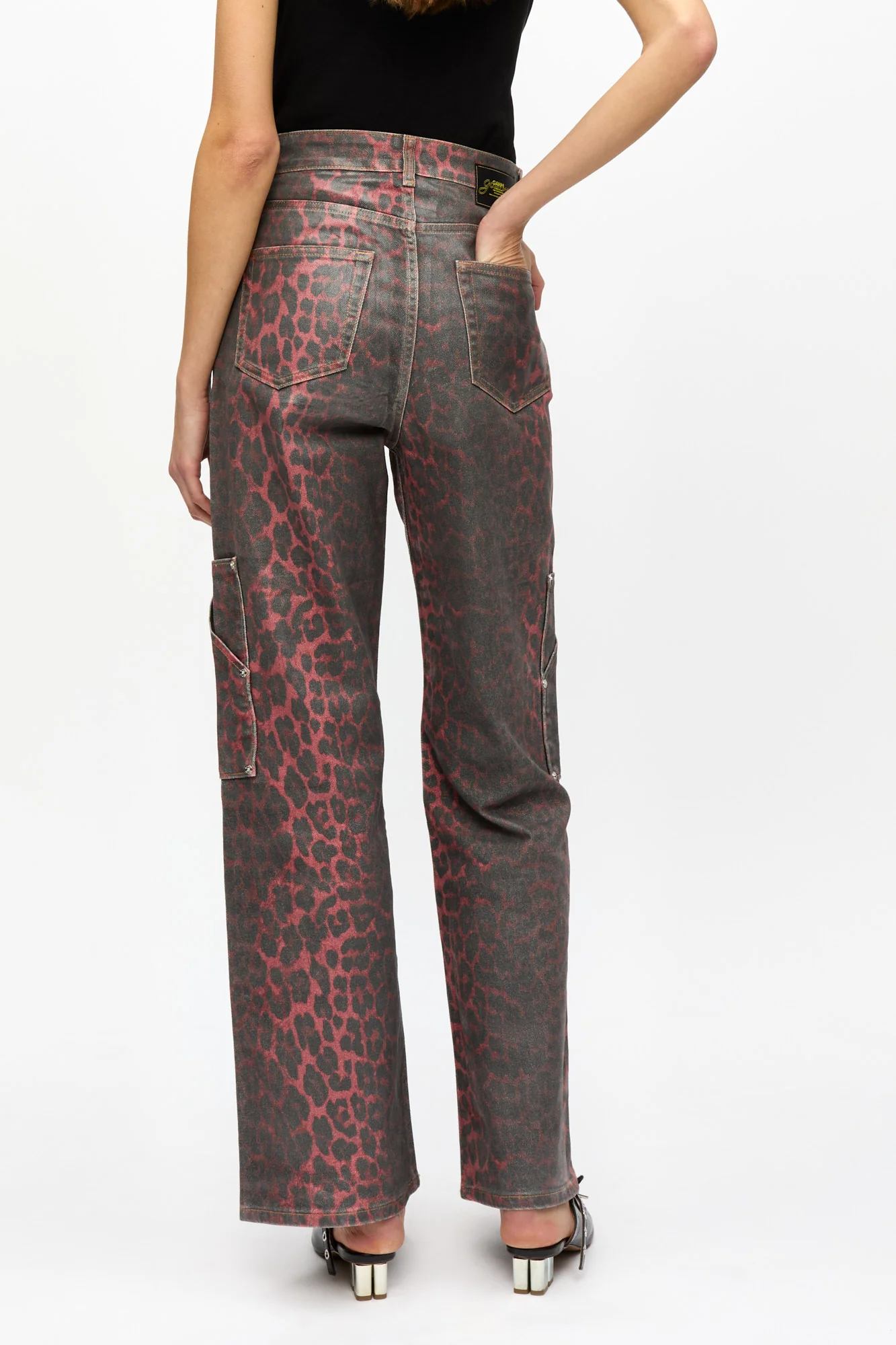 Leopard Foil Andi Jeans | Racing Red - Image 5