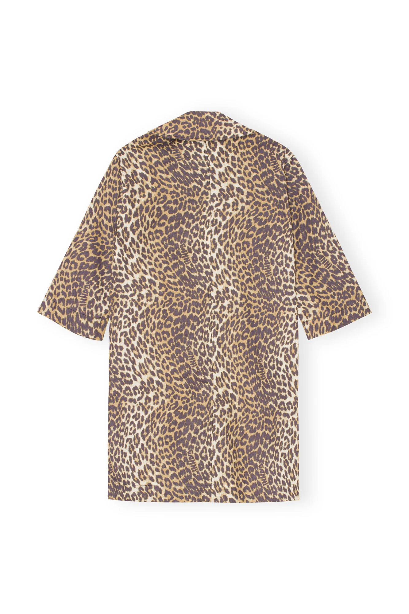 Leopard Printed Canvas Coat | Almond Milk - Image 2