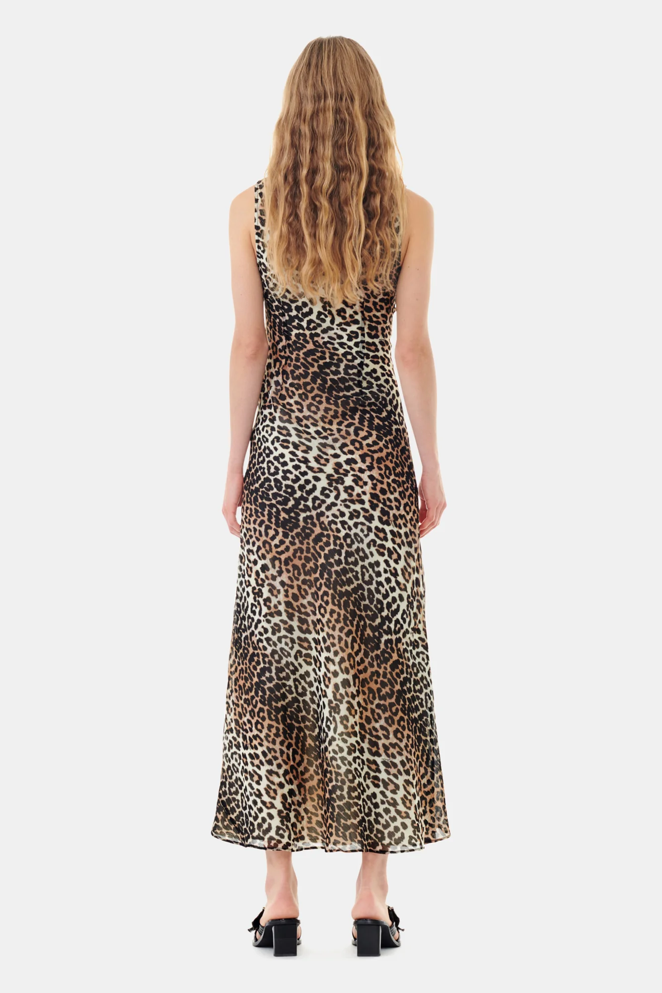 Leopard Printed Chiffon Maxi Dress | Almond Milk - Image 6
