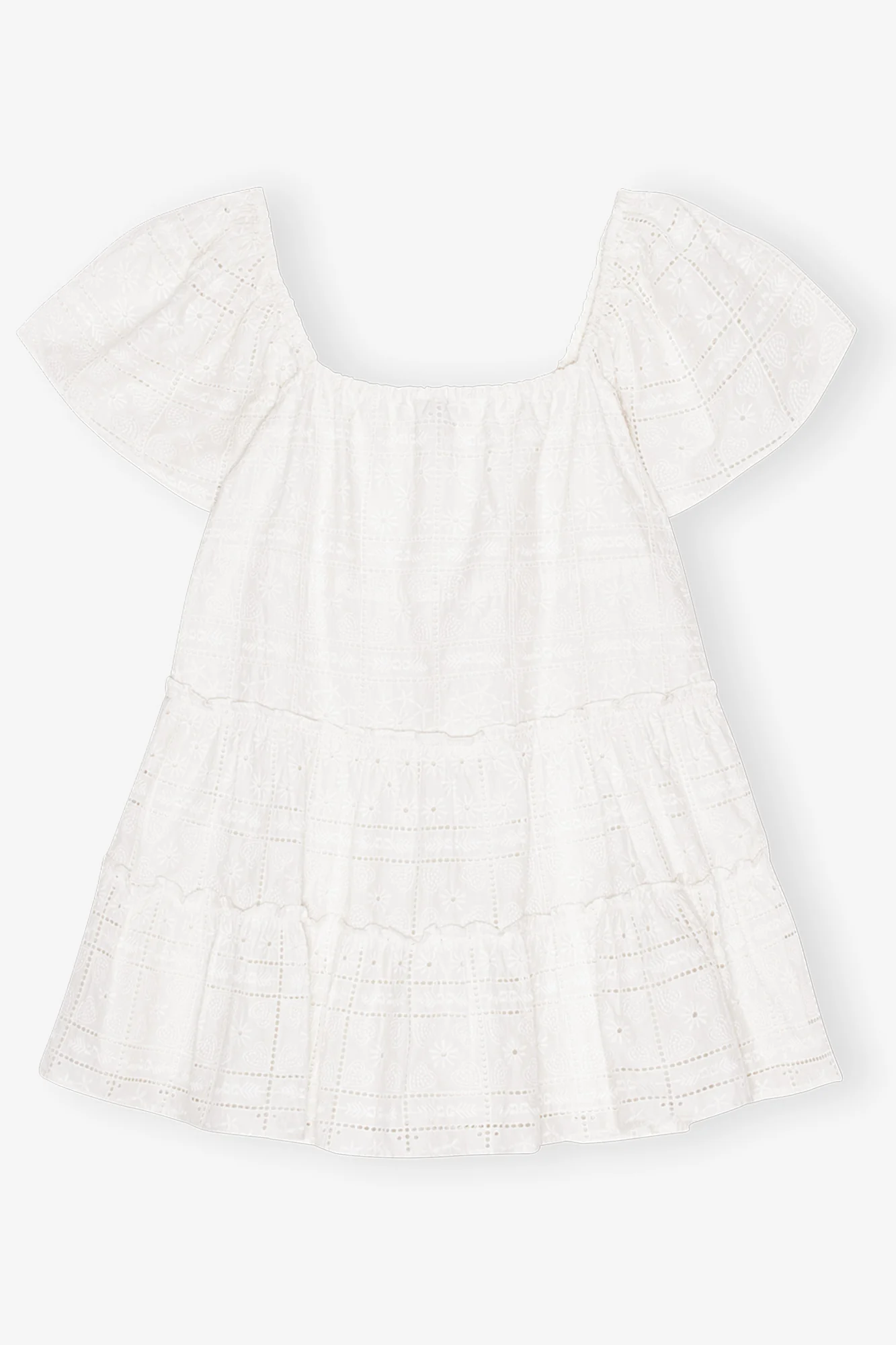 Light Broderie Anglaise Layer Dress | Egret - Image 2
