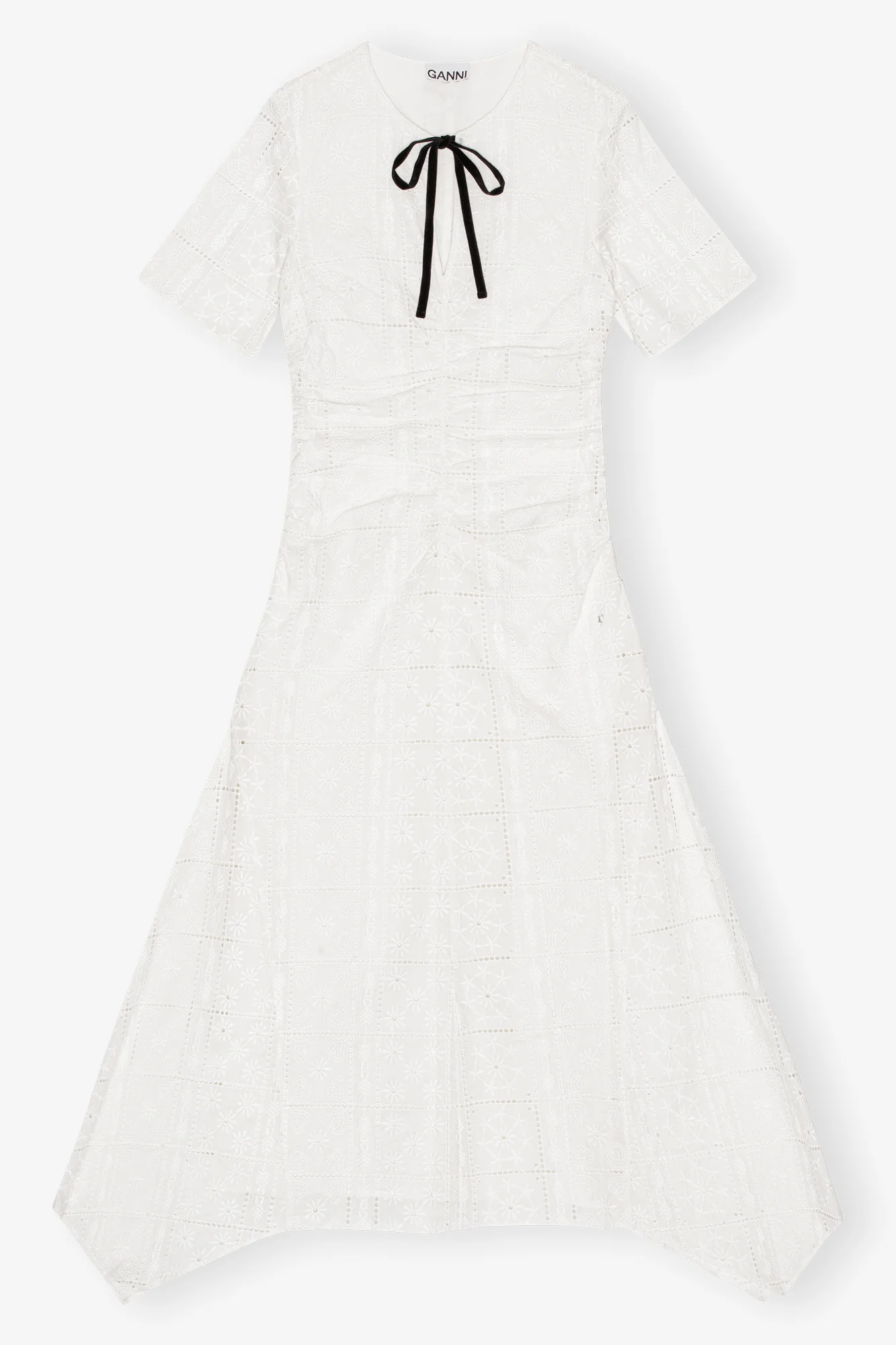 Light Broderie Anglaise Long Dress | Egret
