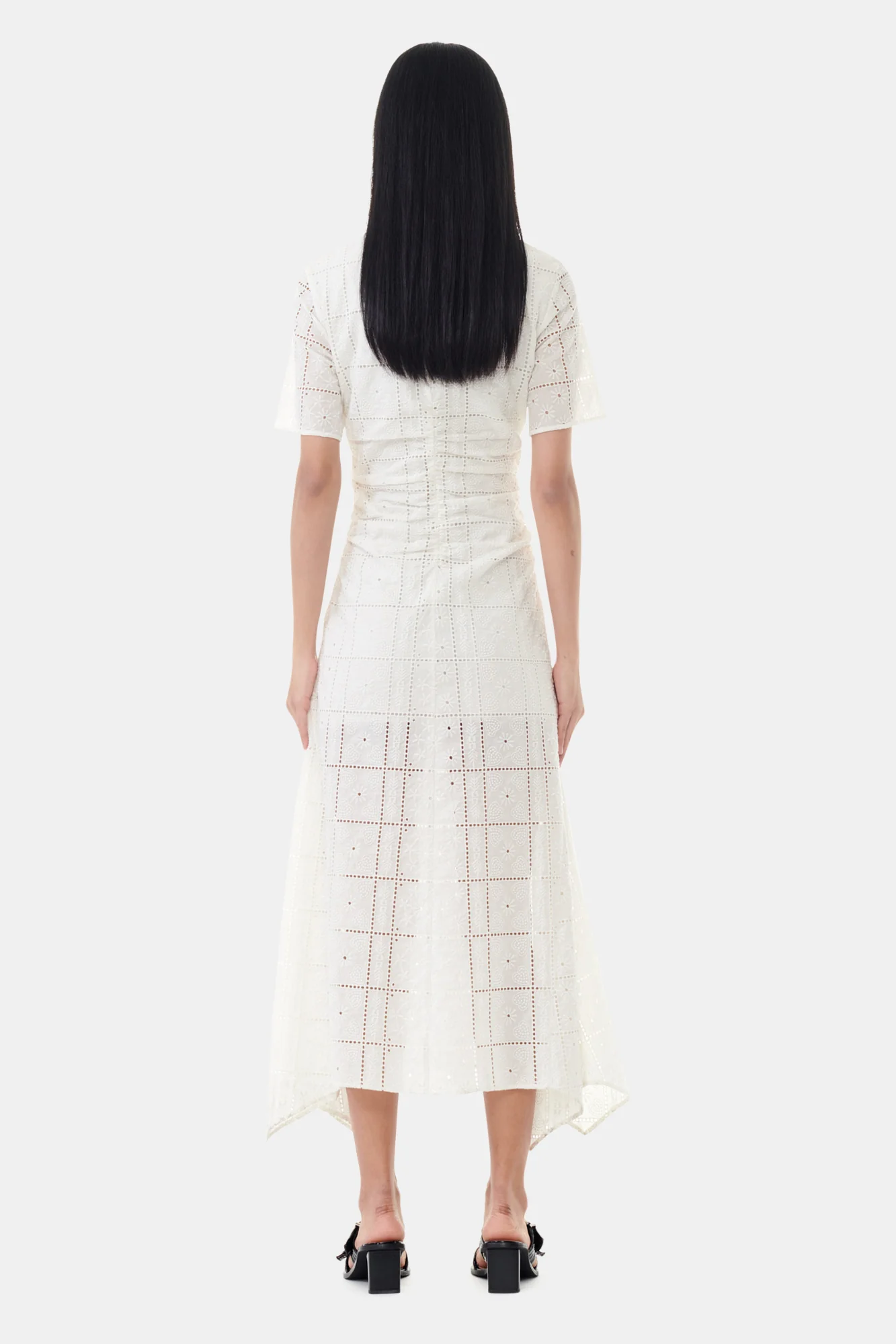 Light Broderie Anglaise Long Dress | Egret - Image 6