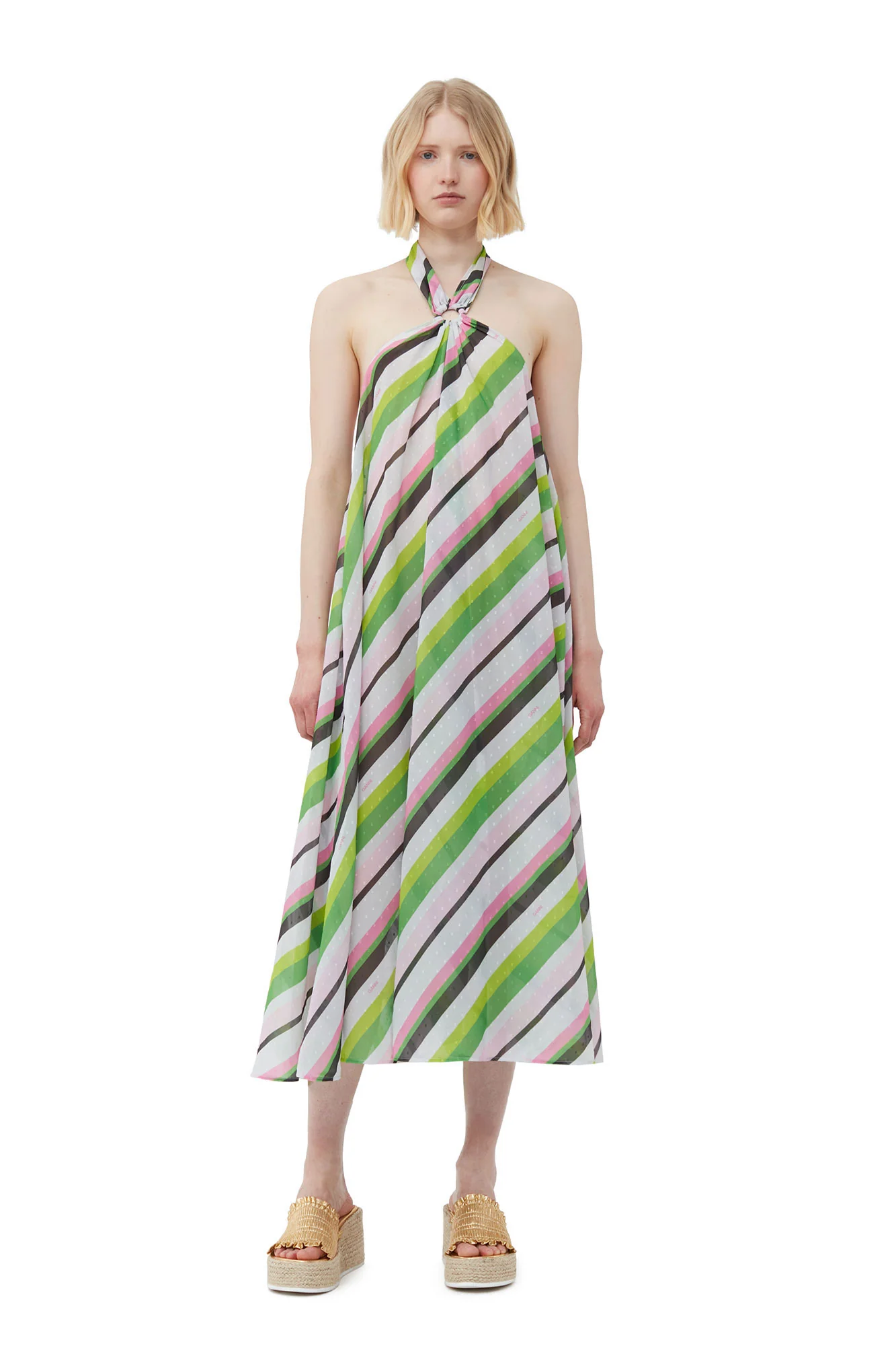 Light Chiffon Halterneck Dress | Multicolor - Image 3