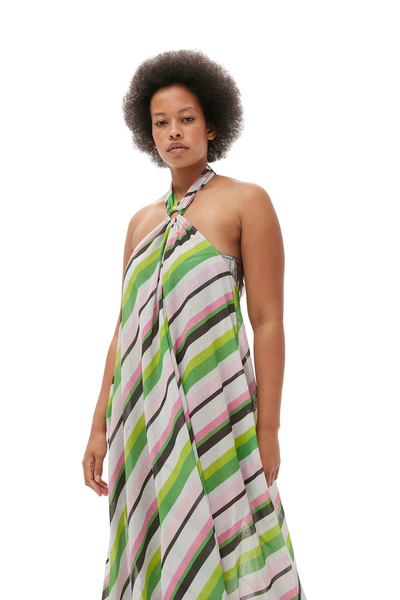 Light Chiffon Halterneck Dress | Multicolor - Image 9