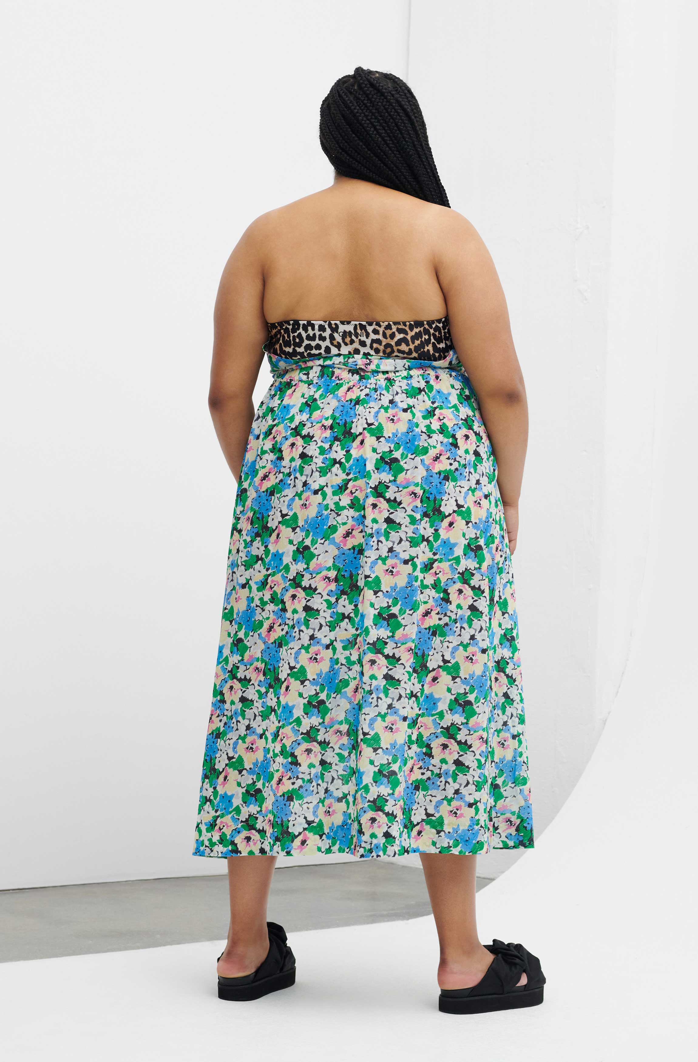 Light Cotton Light Cotton Tieband Multifunctional Dress | Floral Azure Blue - Image 4