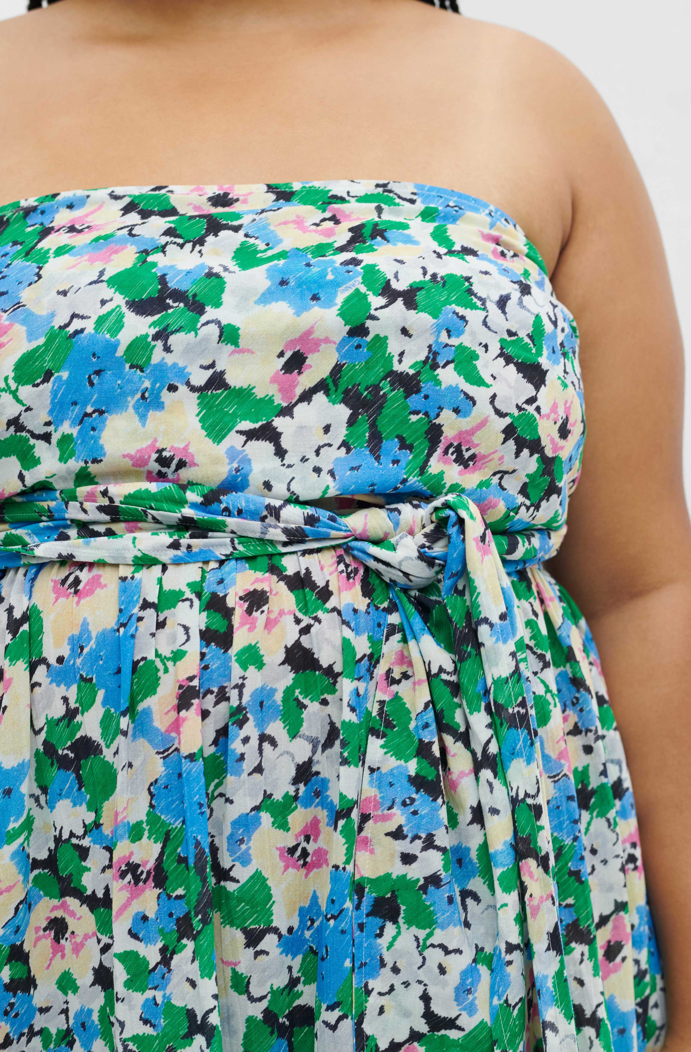 Light Cotton Light Cotton Tieband Multifunctional Dress | Floral Azure Blue - Image 5