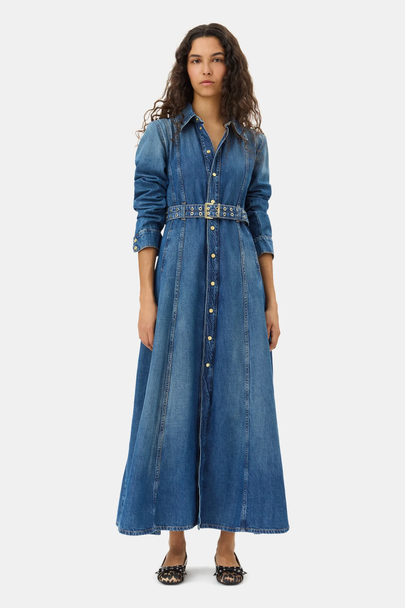 Light Denim Maxi Dress | Mid Blue Vintage - Image 3