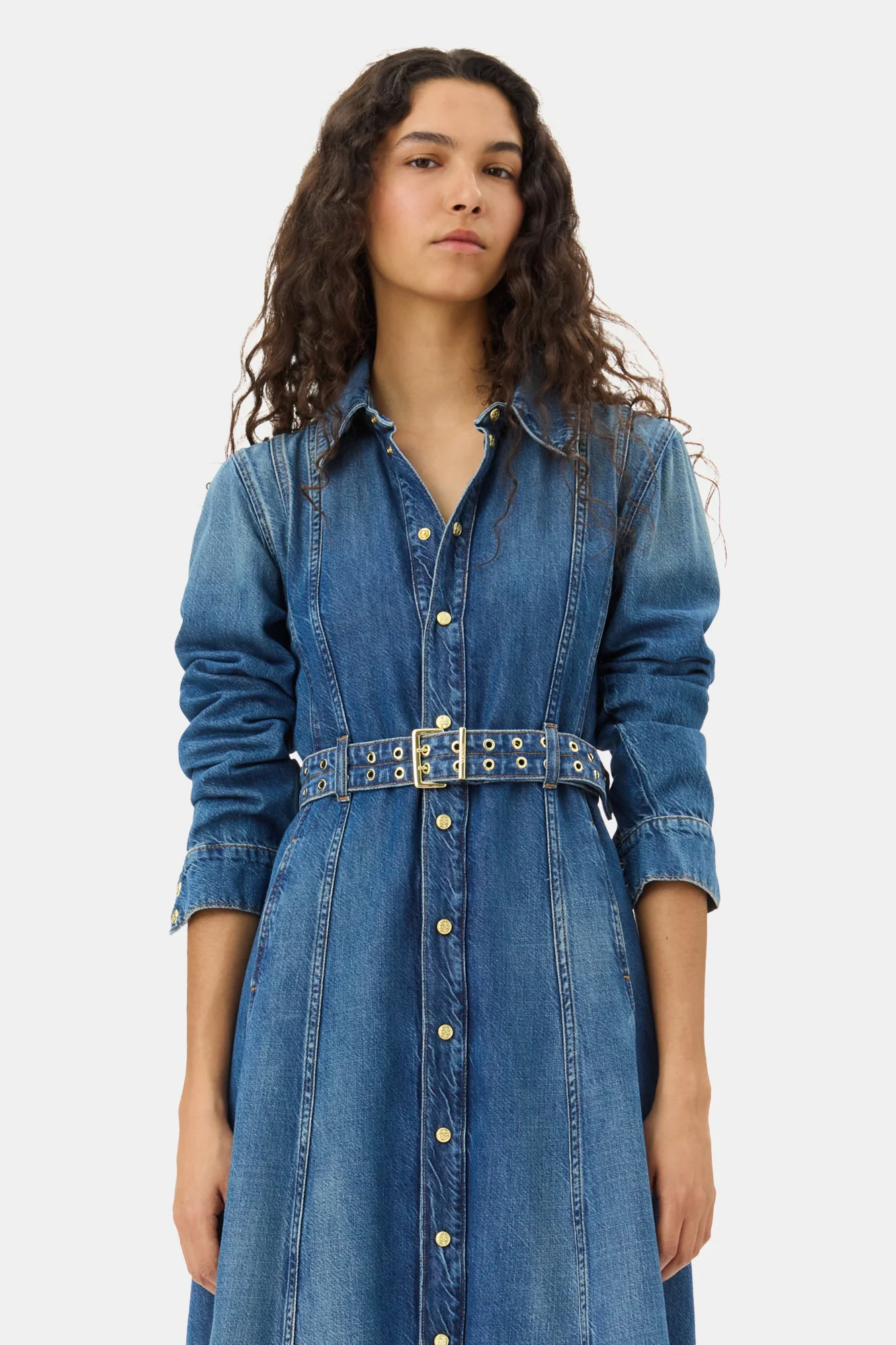Light Denim Maxi Dress | Mid Blue Vintage - Image 4