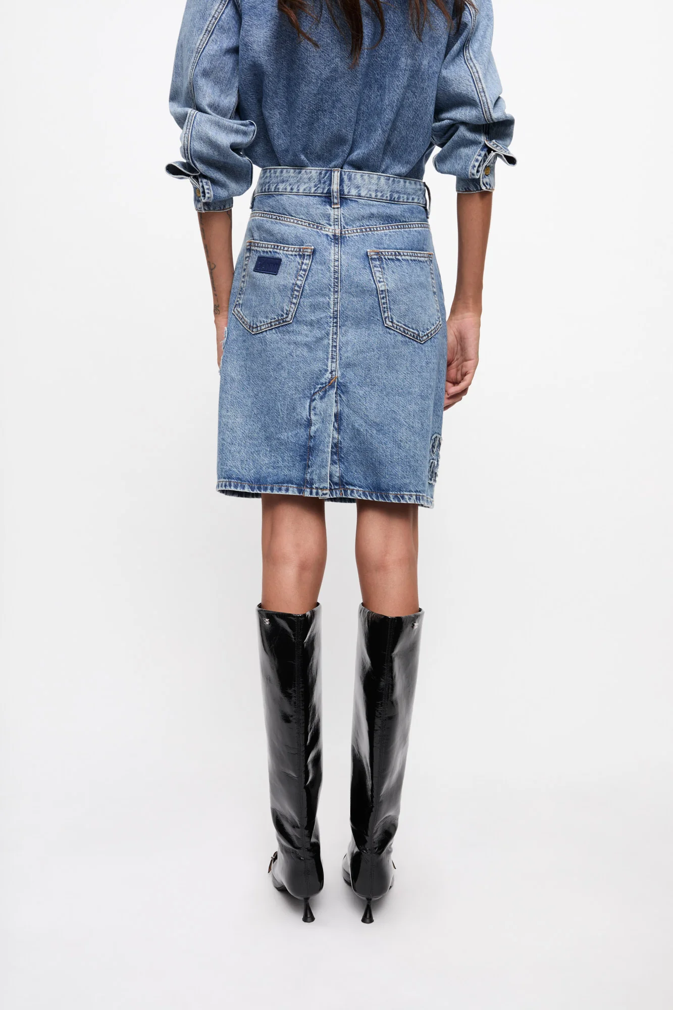 Light Denim Skirt | Mid Blue Stone - Image 5