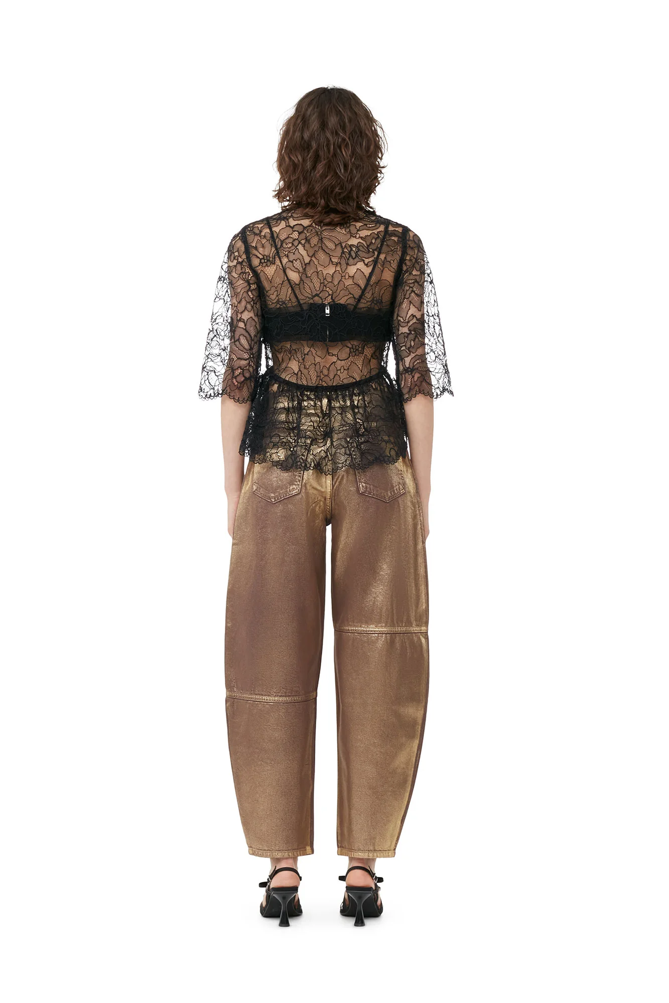 Light Lace V-Neck Blouse | Black - Image 5