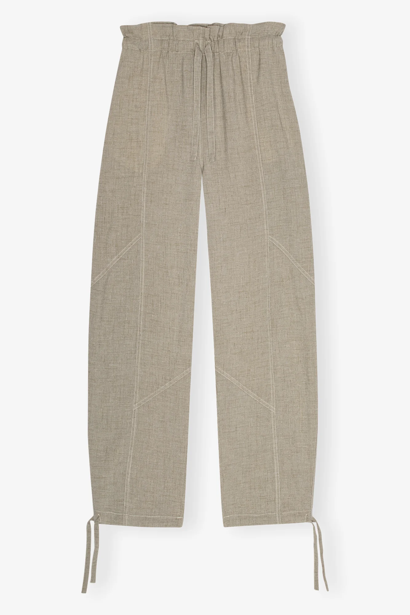 Light Melange Suiting Elasticated Waist Trousers | Alfalfa