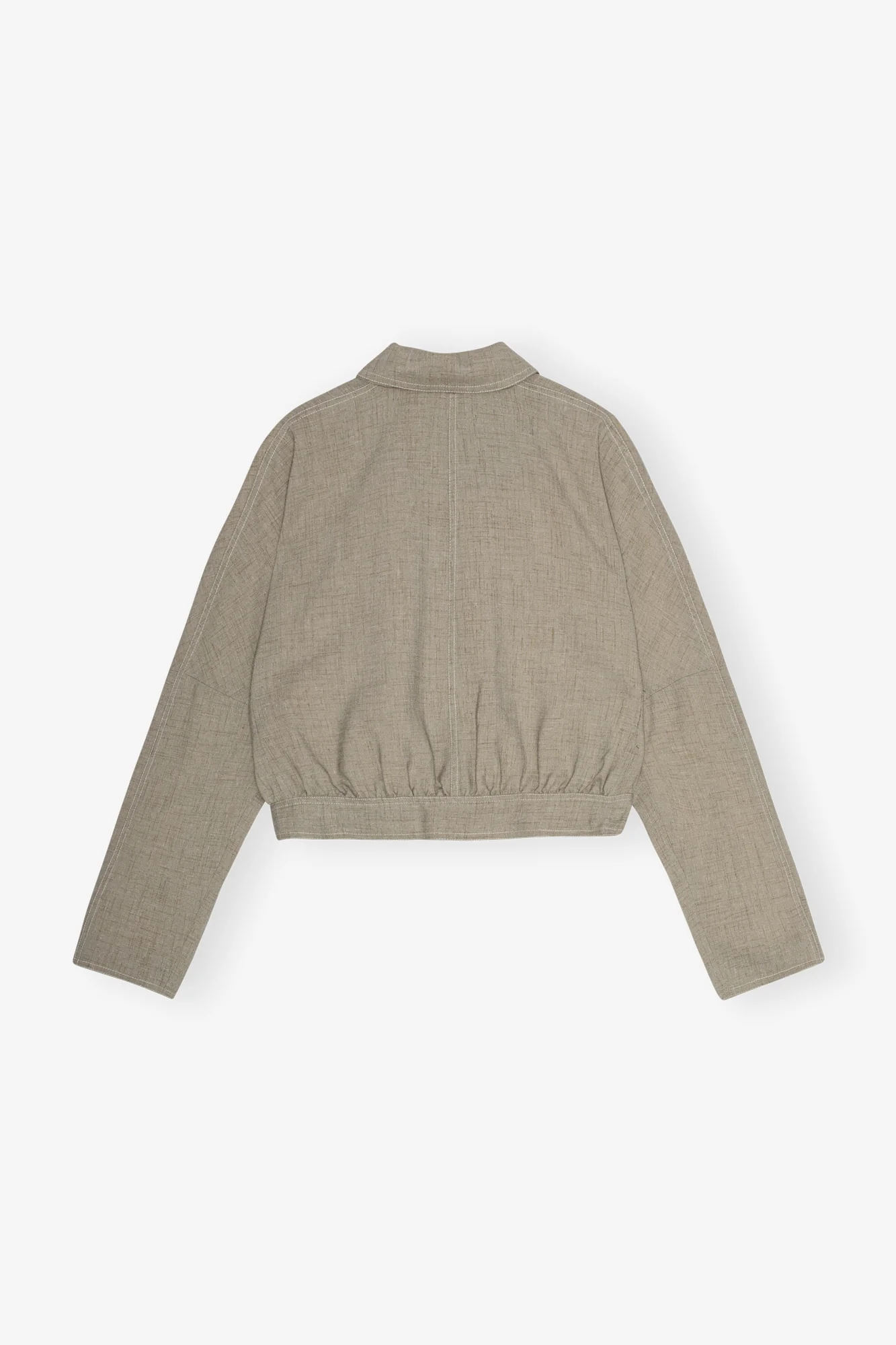 Light Melange Suiting Short Jacket | Alfalfa - Image 2