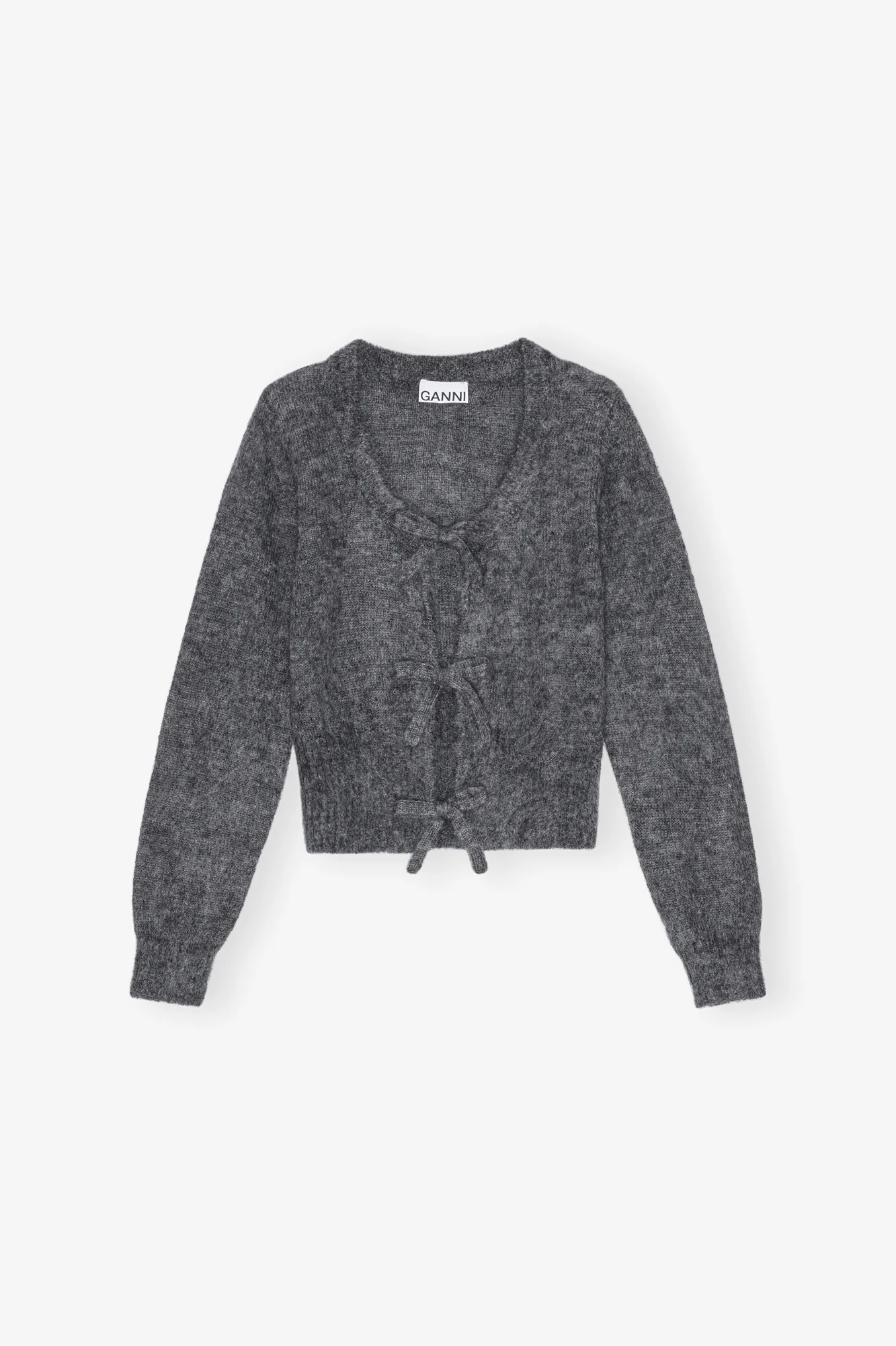Light Mohair Tie String Cardigan | Paloma Melange - Image 2