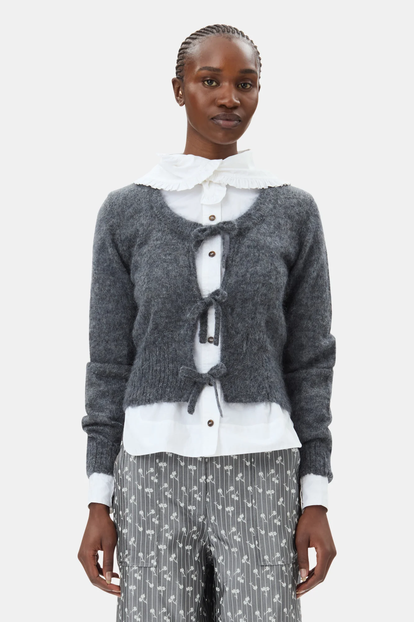 Light Mohair Tie String Cardigan | Paloma Melange - Image 3