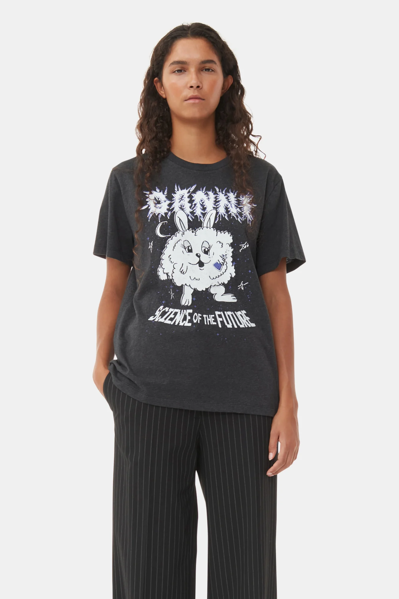 Light Purple Bunny Relaxed T-Shirt | Phantom - Image 3