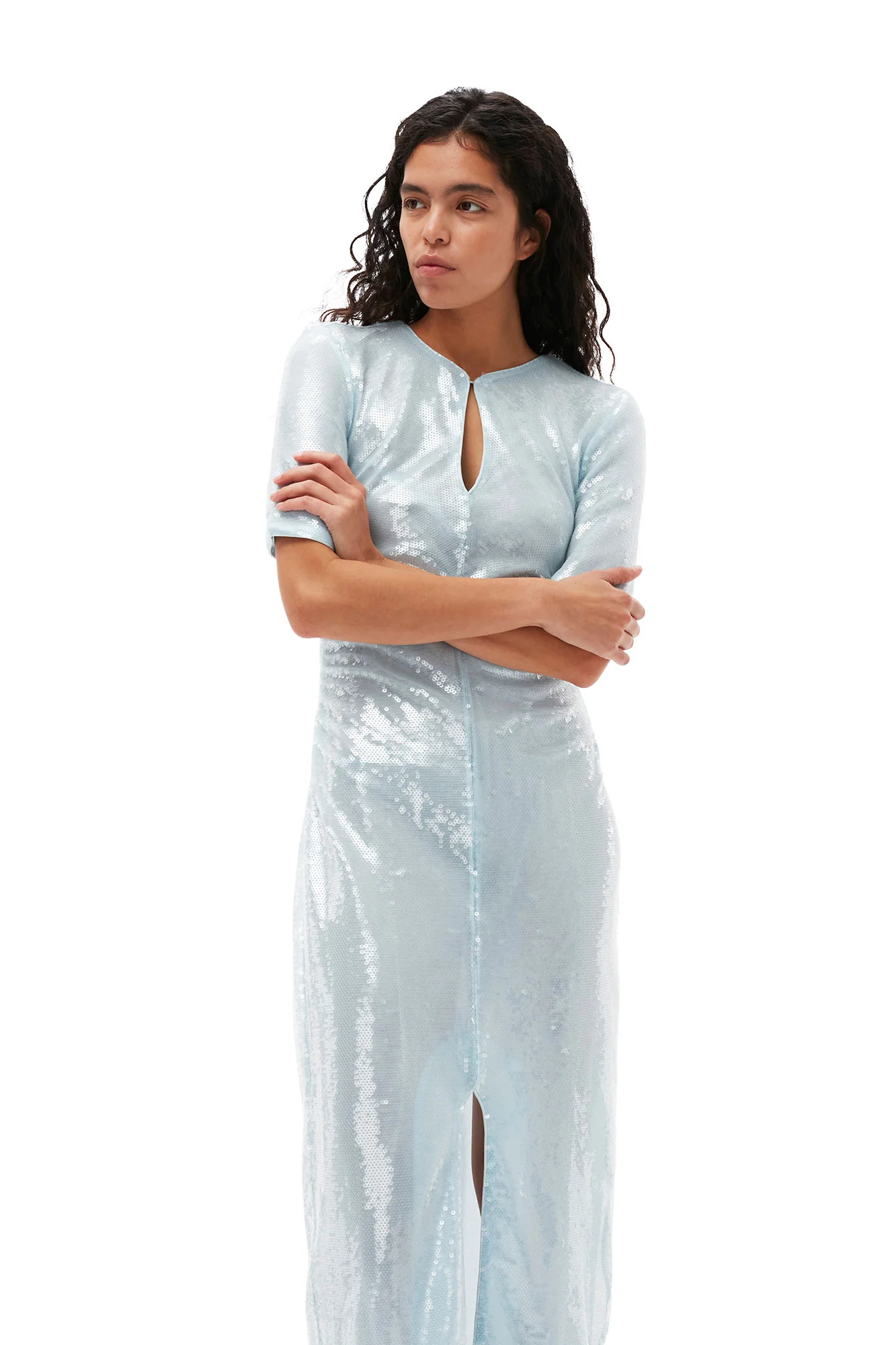 Light Sequins Maxi Dress | Ice Water - Image 5