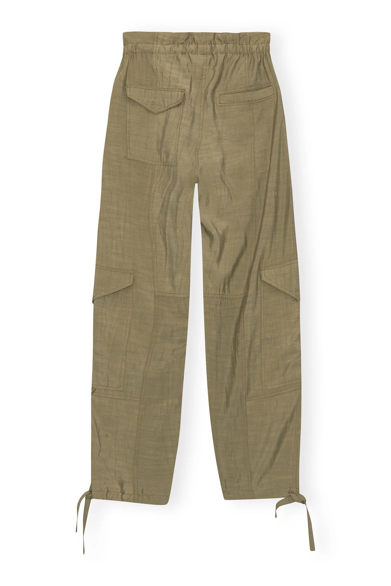 Light Slub High Waist Pocket Trousers | Aloe - Image 2