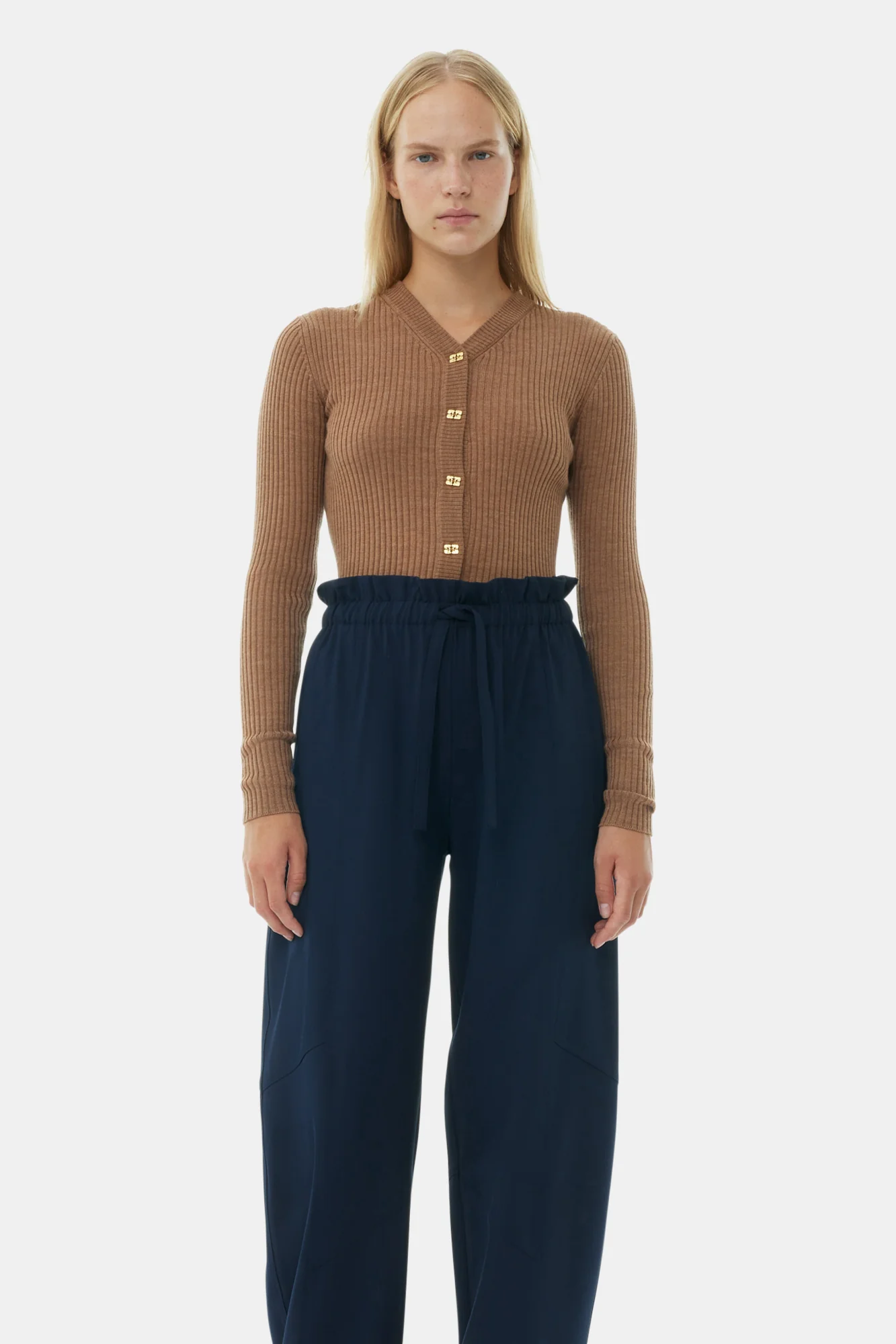 Light Solid Elasticated Waist Pants | Sky Captain - Image 4
