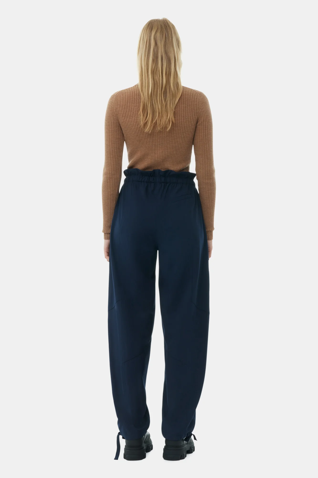 Light Solid Elasticated Waist Pants | Sky Captain - Image 6