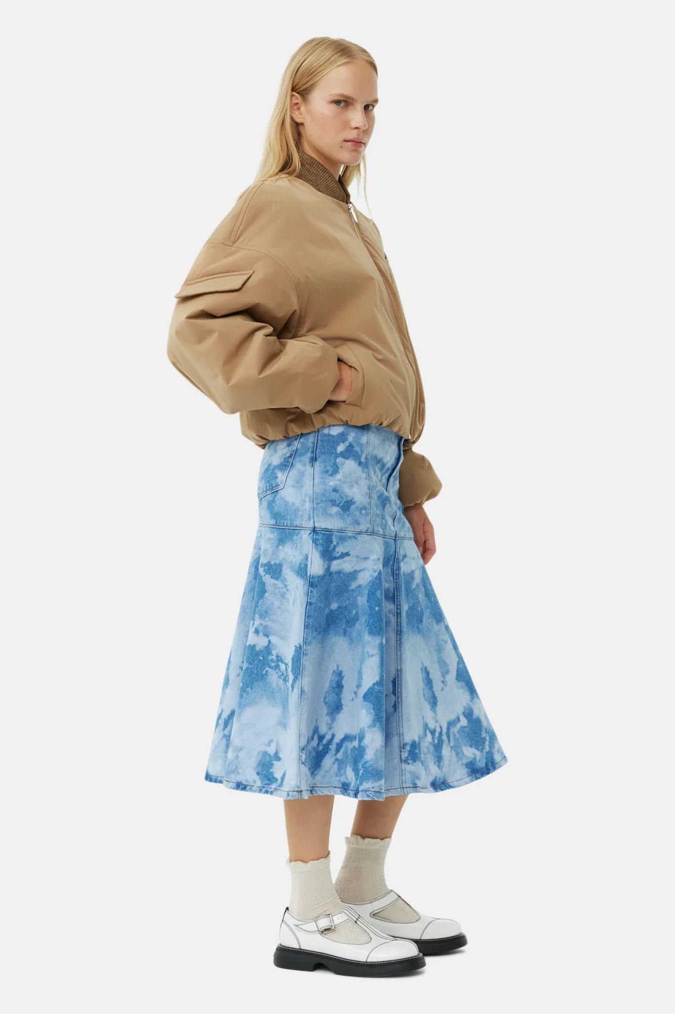 Light Twill Oversized Short Bomber Jacket | Tiger's Eye - Image 5