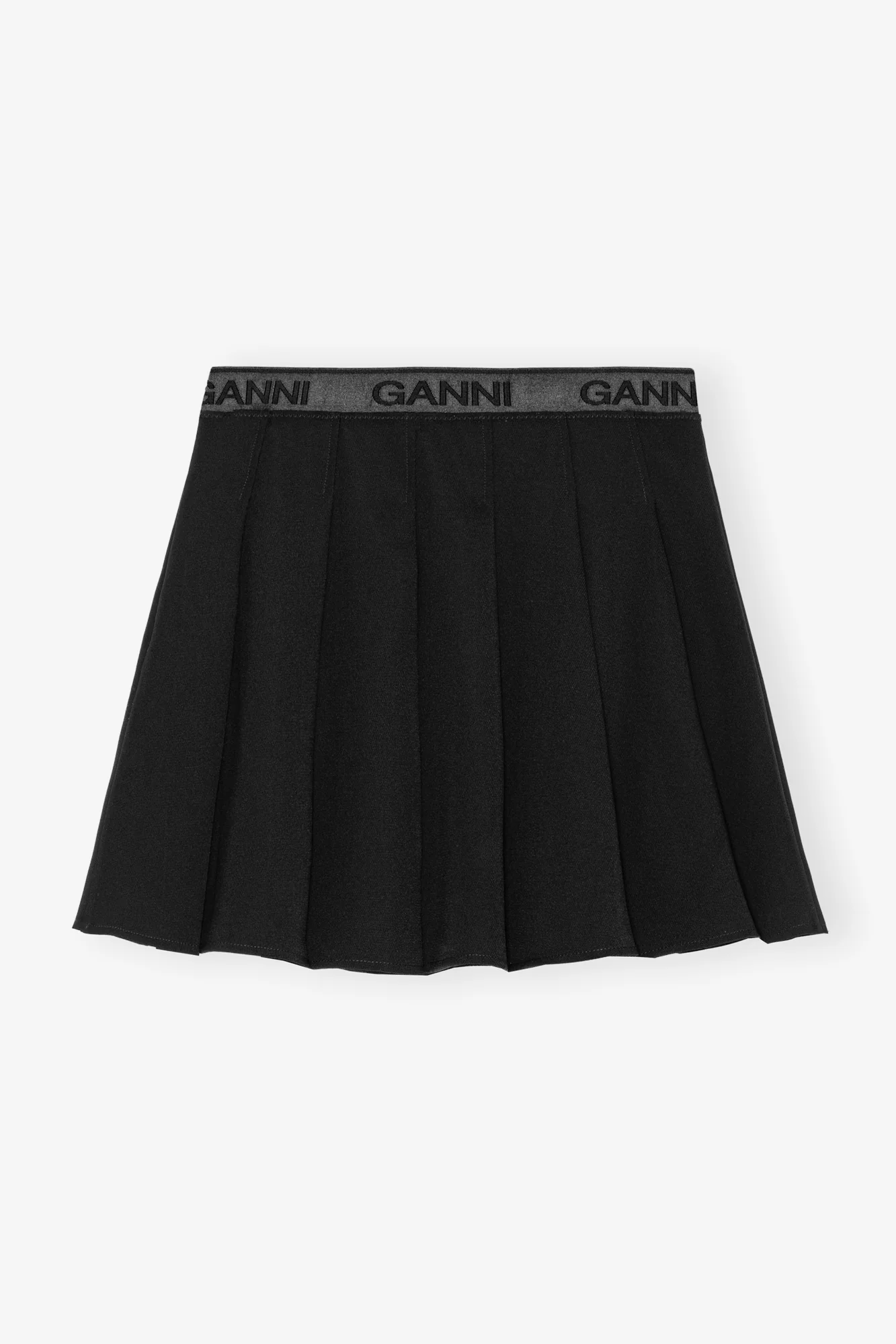Light Twill Pleated Mini Skirt | Black - Image 2