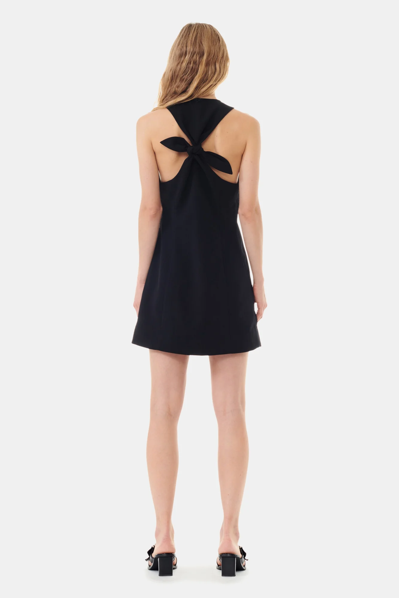Light Twill Suiting Mini Dress | Black - Image 6