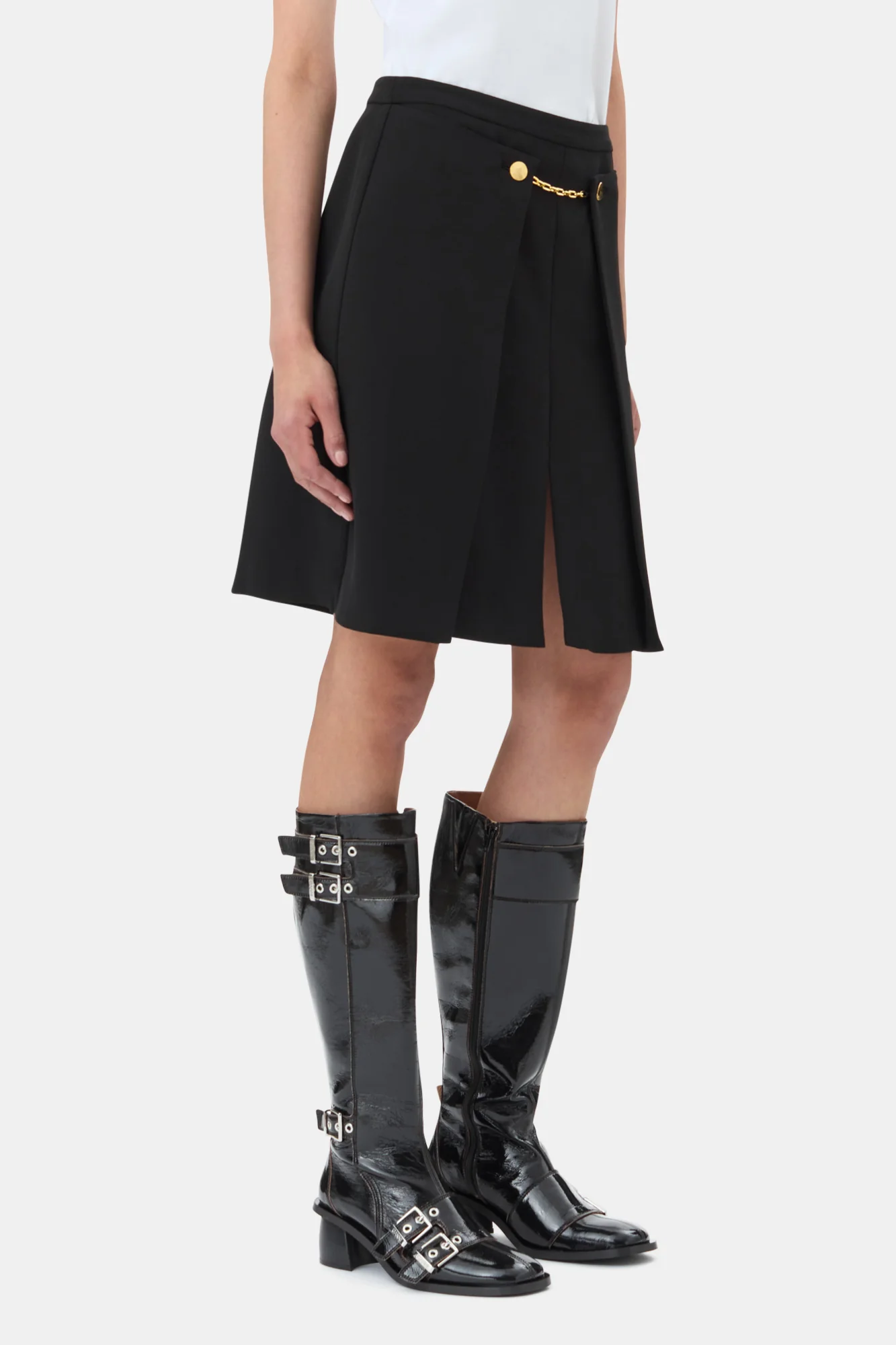 Light Twill Suiting Skirt | Black - Image 4