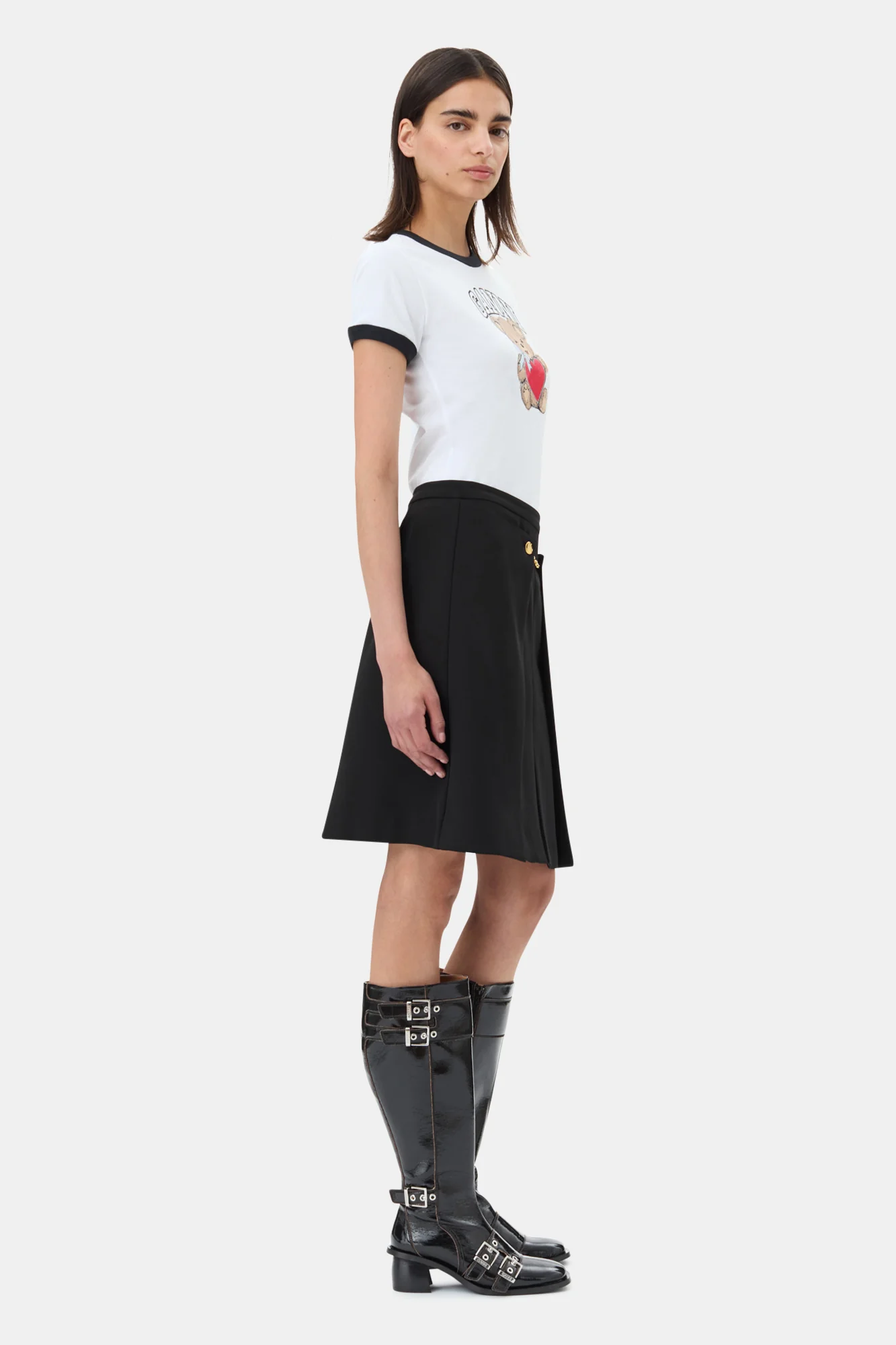 Light Twill Suiting Skirt | Black - Image 5