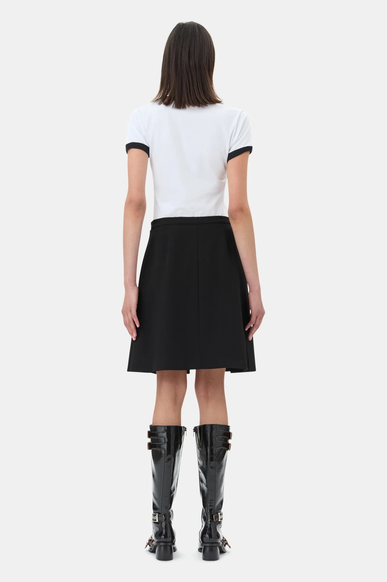 Light Twill Suiting Skirt | Black - Image 6