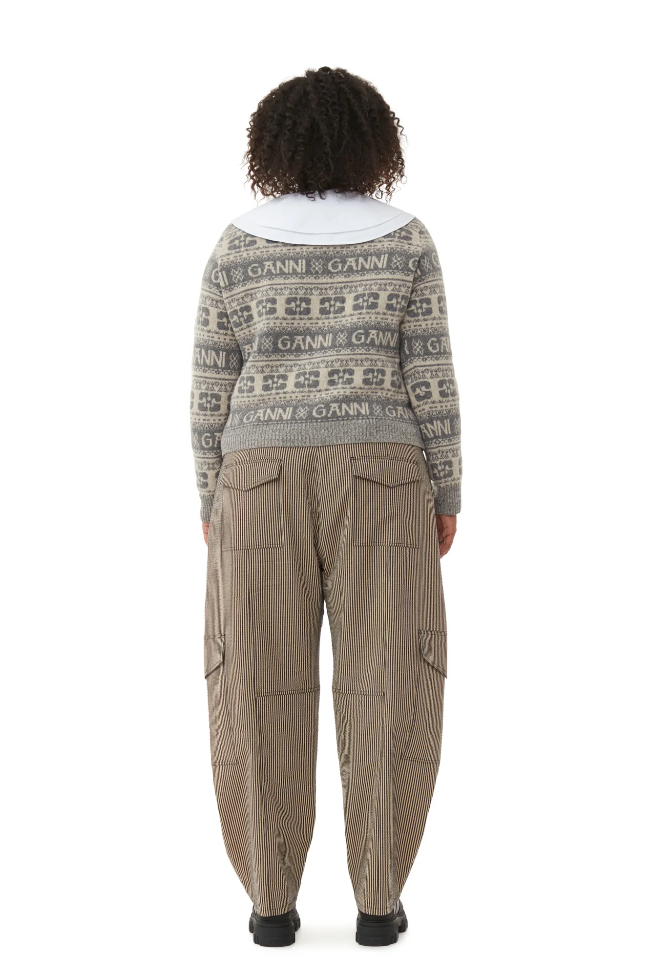 Logo Wool Mix Cardigan | Frost Gray - Image 10