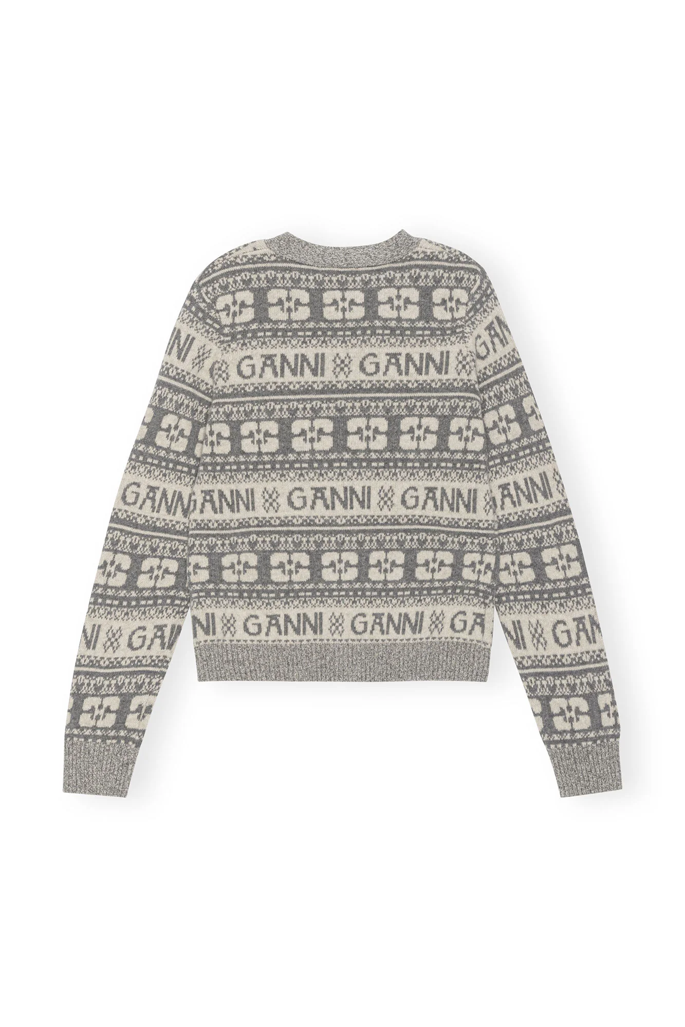 Logo Wool Mix Cardigan | Frost Gray - Image 2