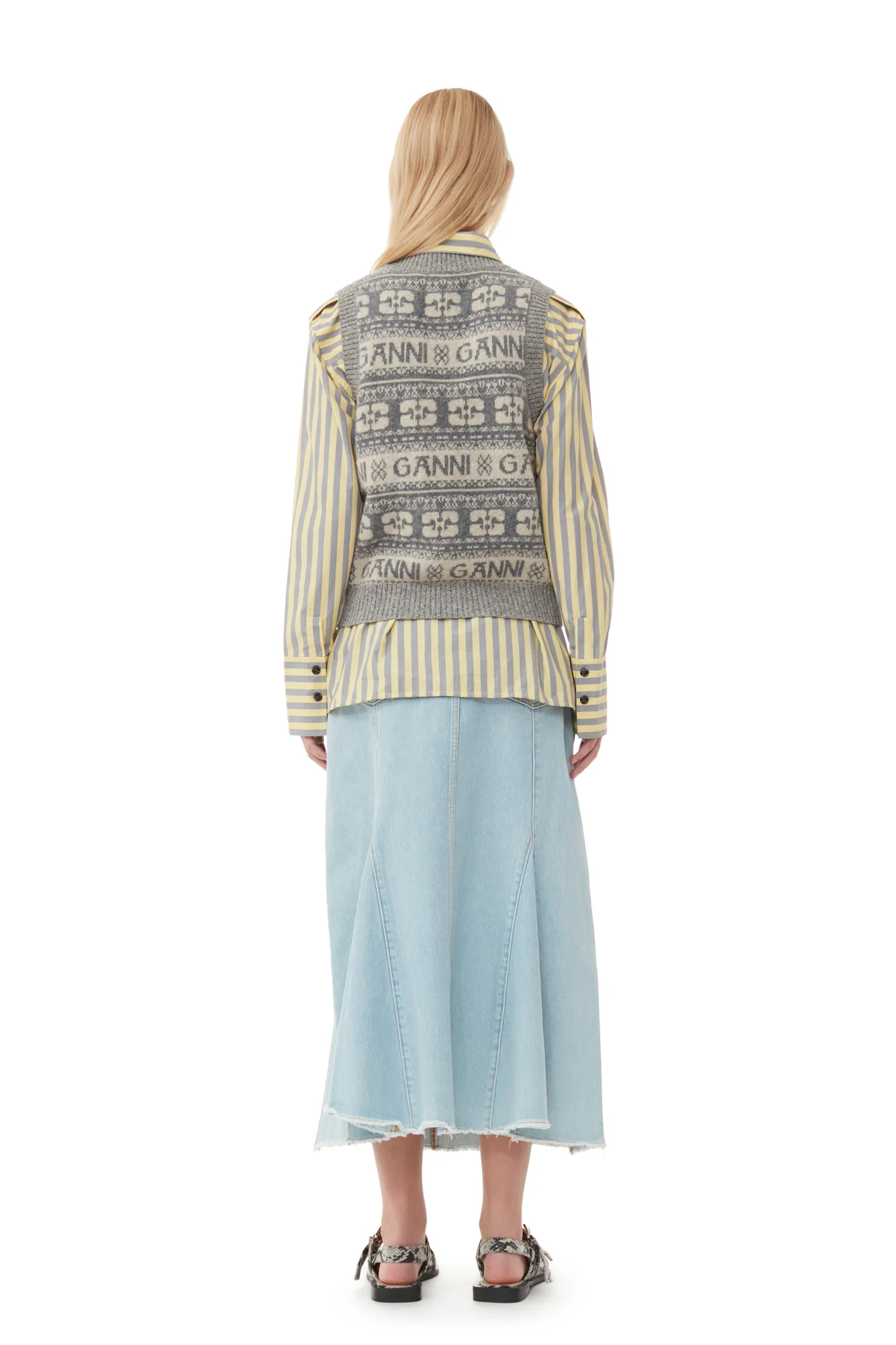 Logo Wool Mix Vest | Frost Gray - Image 6