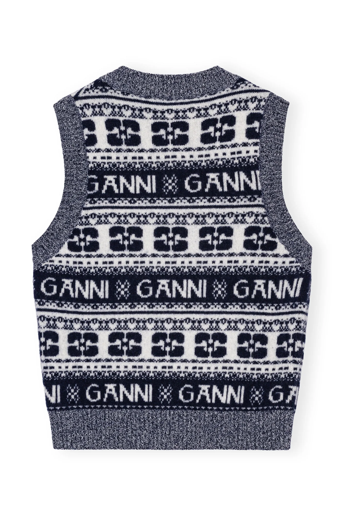 Logo Wool Mix Vest | Sky Captain - Image 2