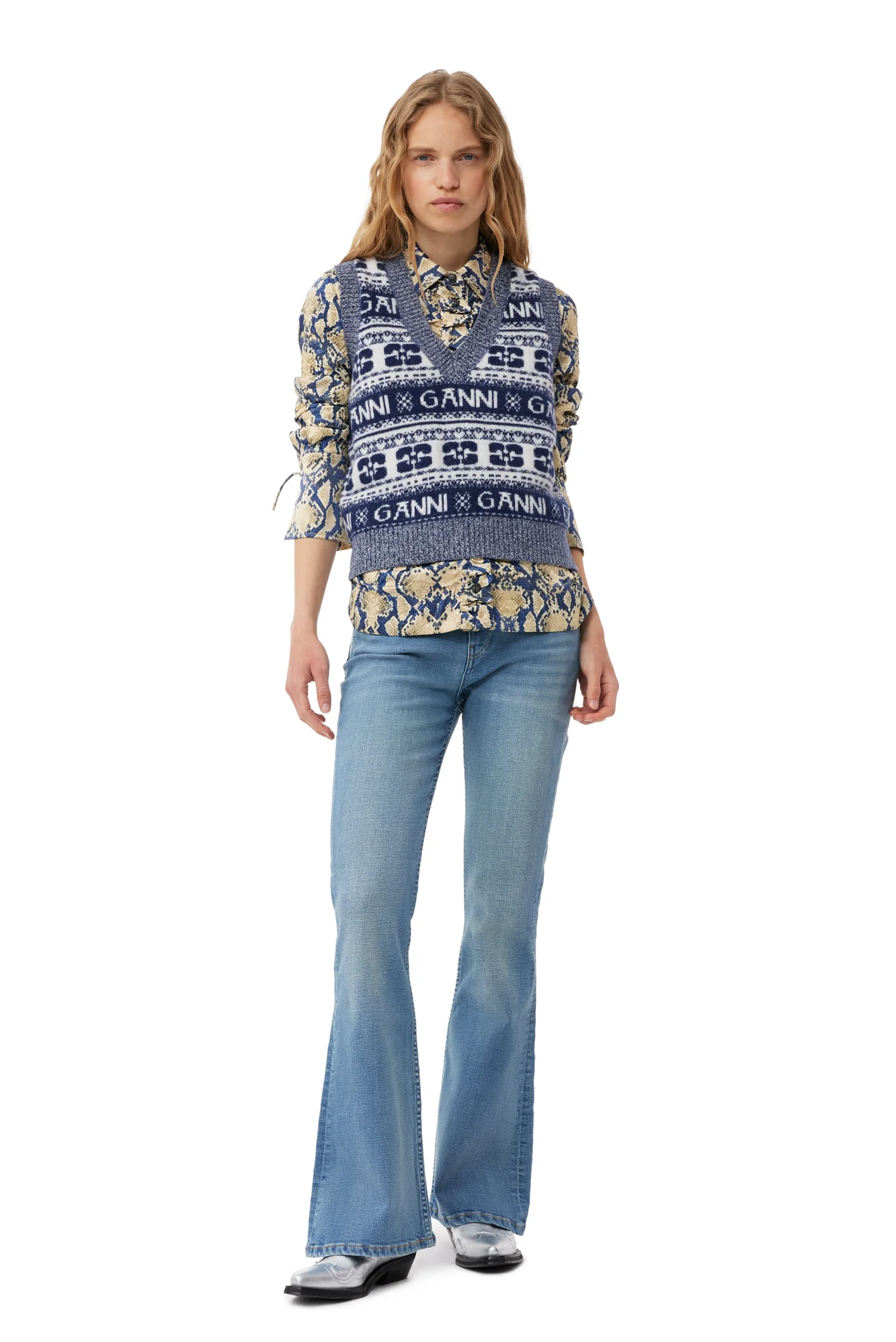 Logo Wool Mix Vest | Sky Captain - Image 3