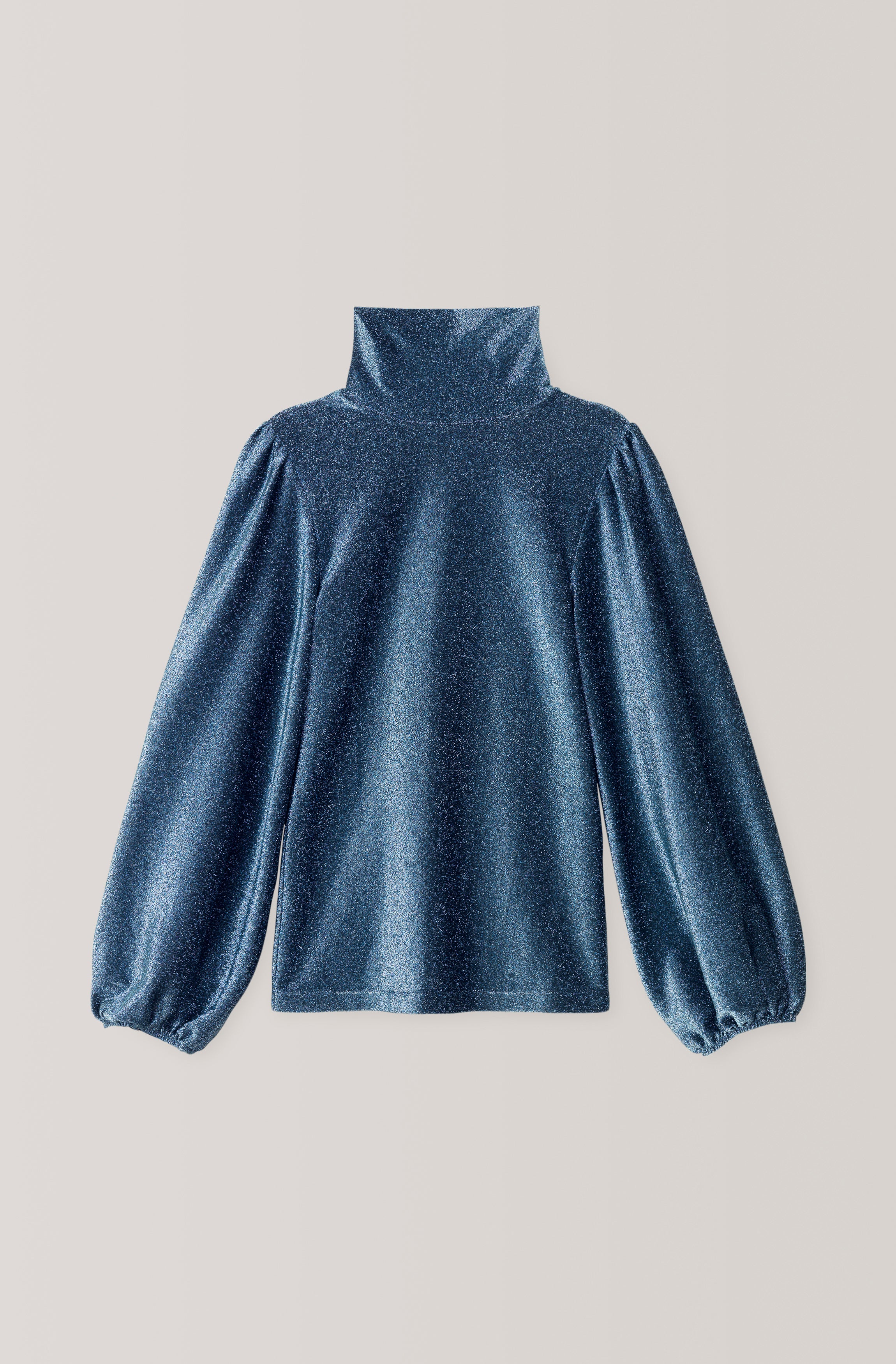 Lurex Rollneck Blouse | Serenity Blue