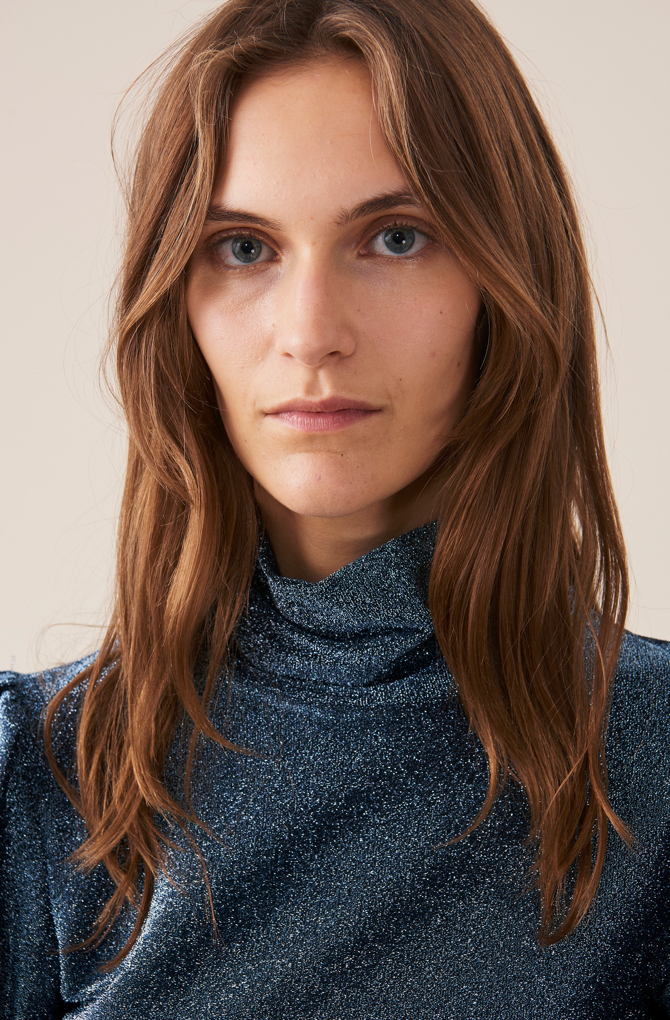 Lurex Rollneck Blouse | Serenity Blue - Image 5