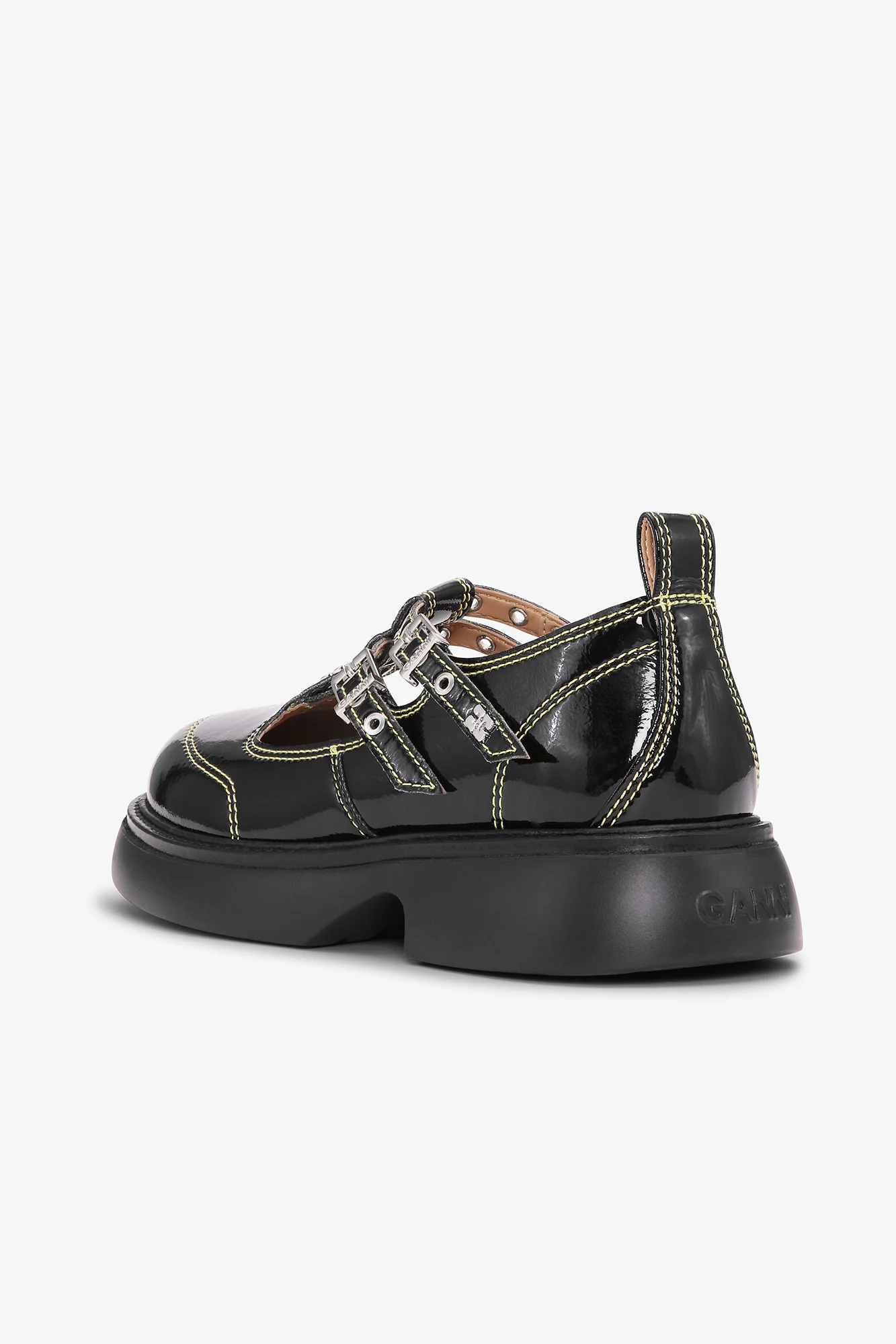 Mary Jane Shoes | Black/Yellow - Image 3