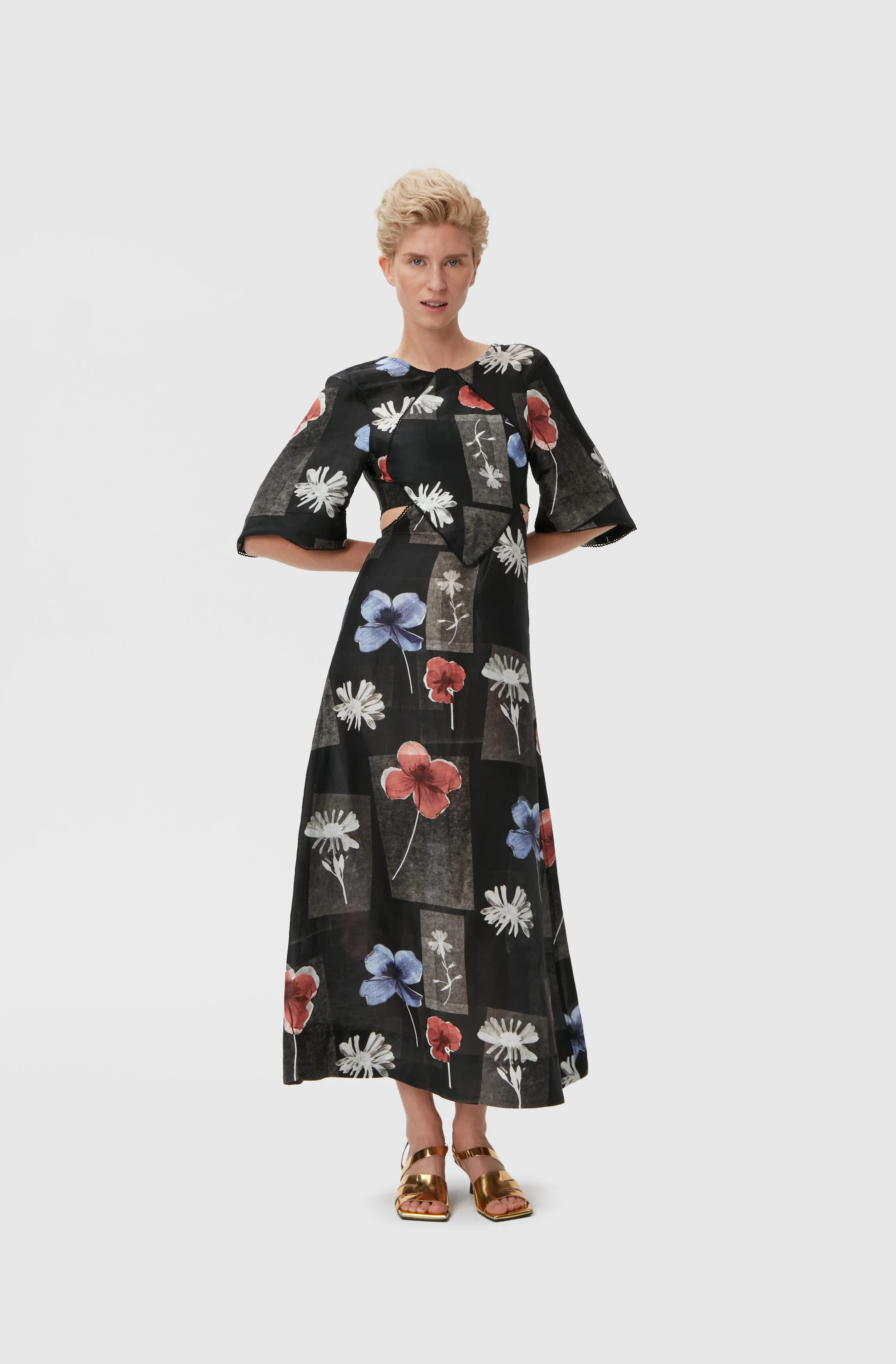 Maxi Dress | Flowers Black - Image 3