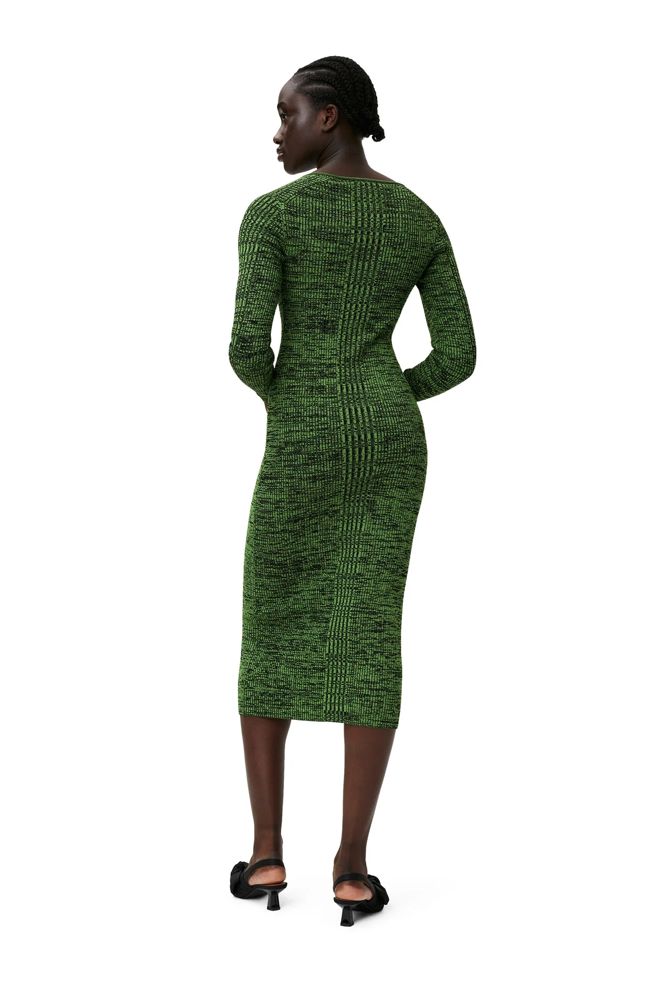 Melange Knit Dress | Kelly Green - Image 4