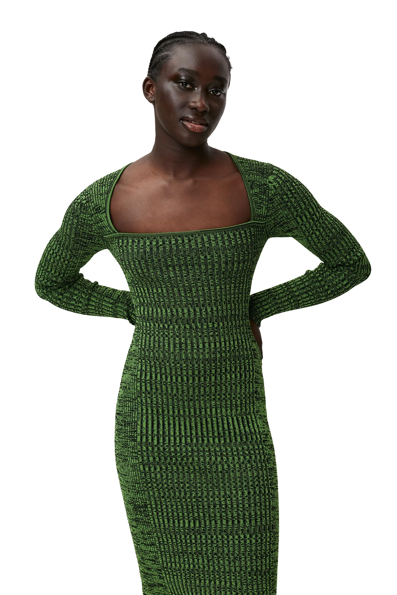 Melange Knit Dress | Kelly Green - Image 5