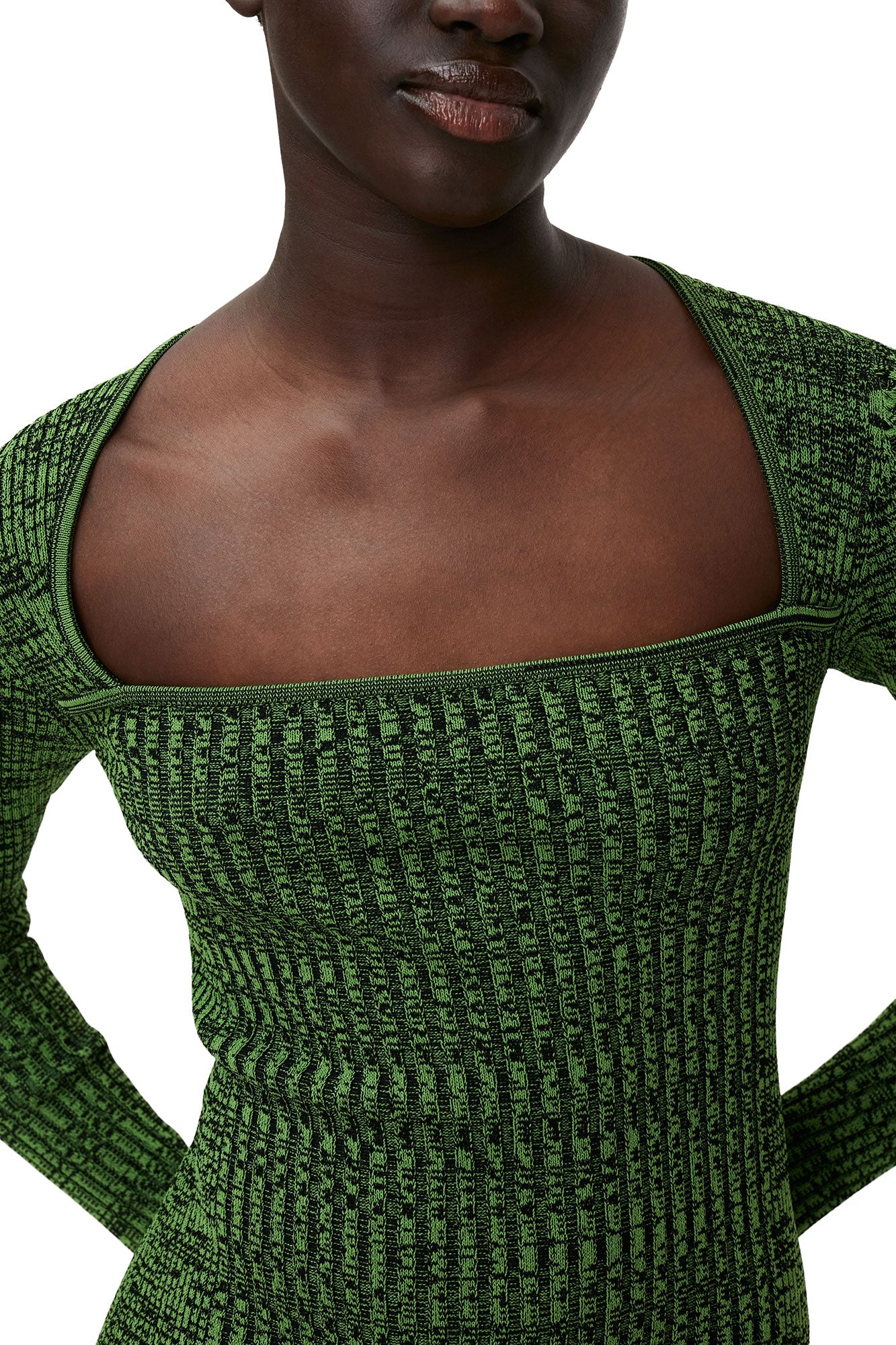 Melange Knit Dress | Kelly Green - Image 6