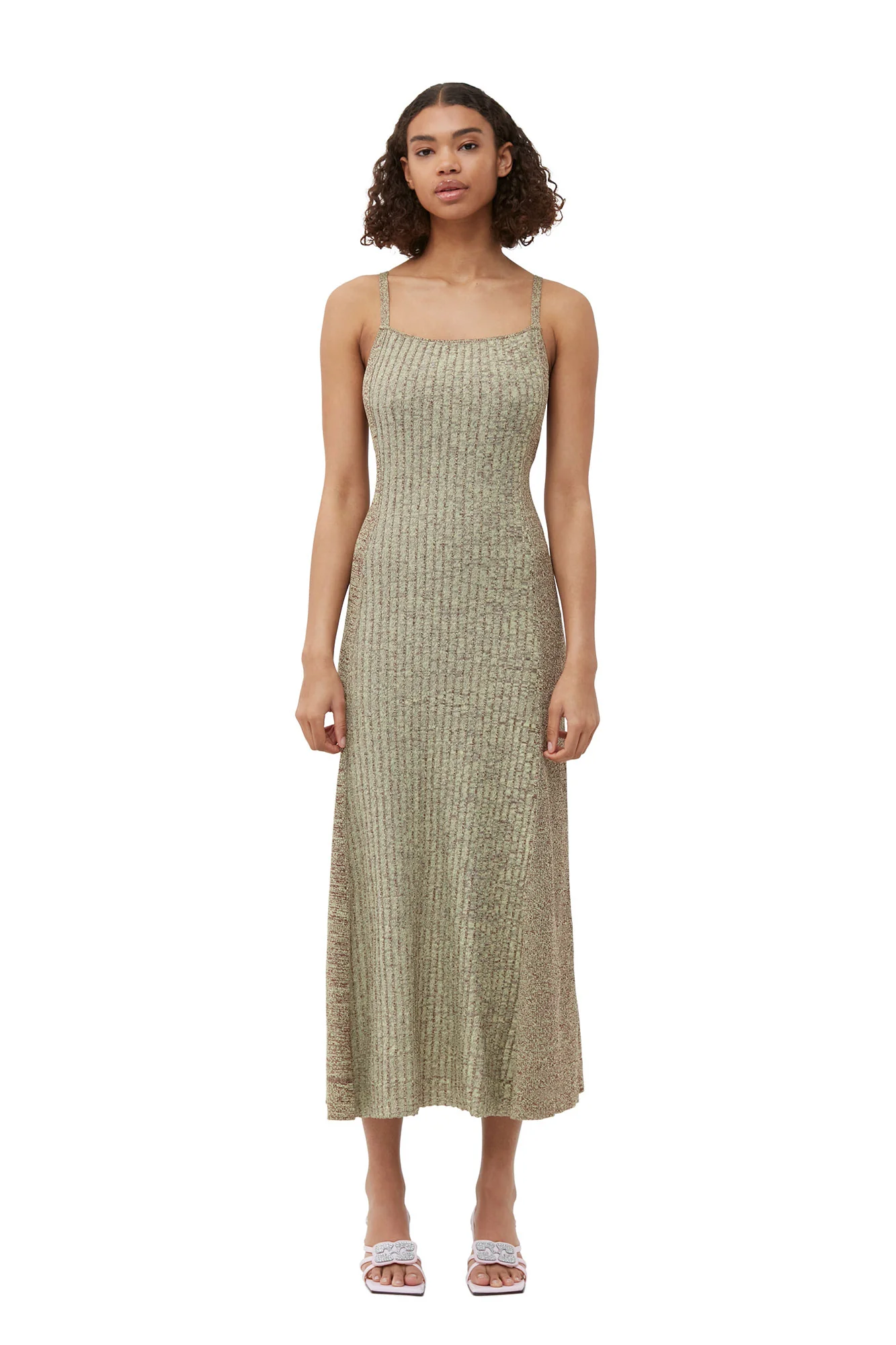 Melange Knit Maxi dress | Brandy Brown - Image 3