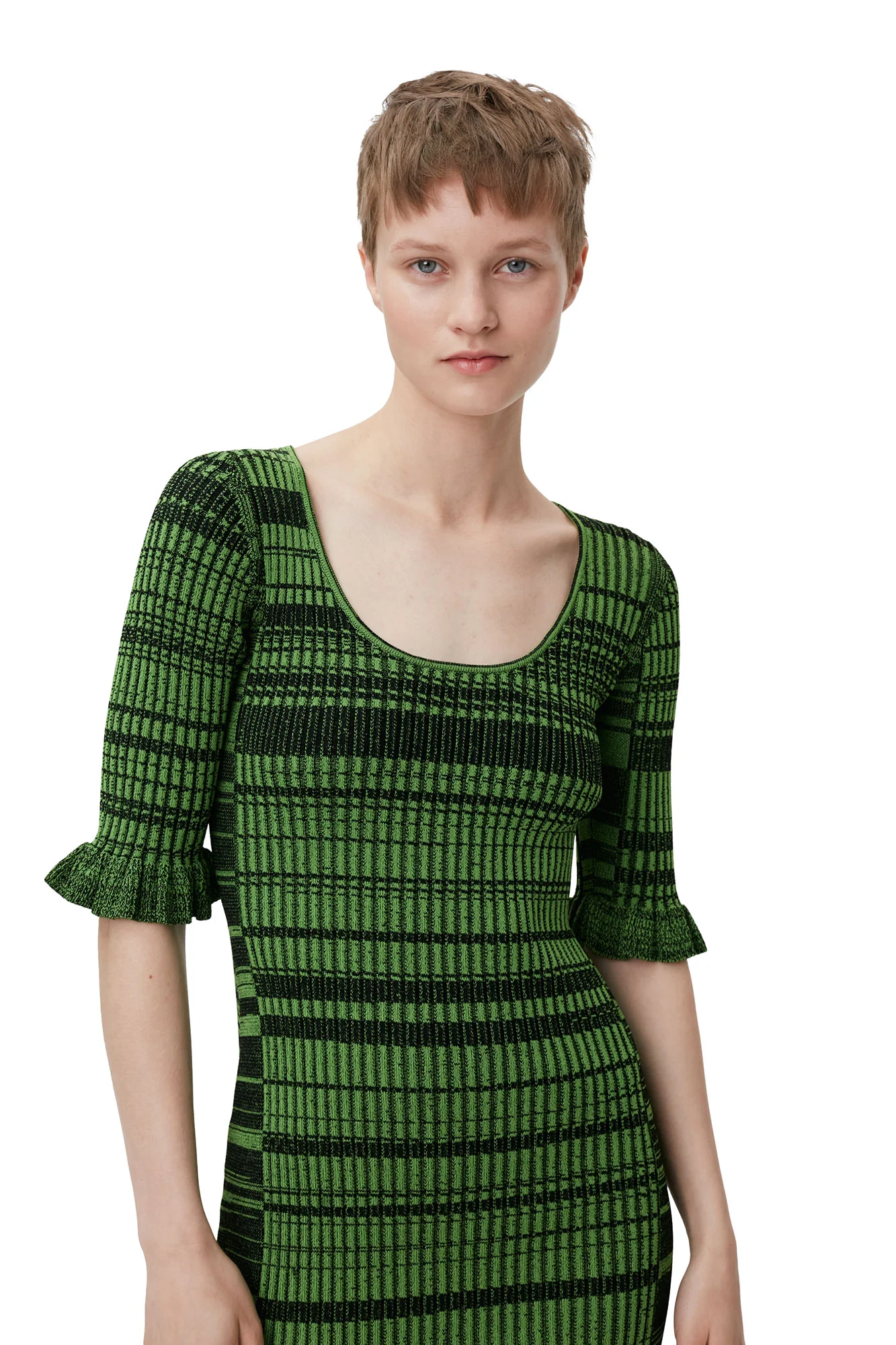 Melange Knit Mini Dress | Kelly Green - Image 5