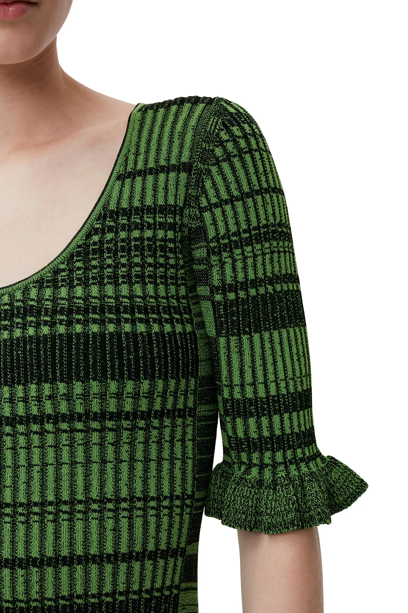 Melange Knit Mini Dress | Kelly Green - Image 6