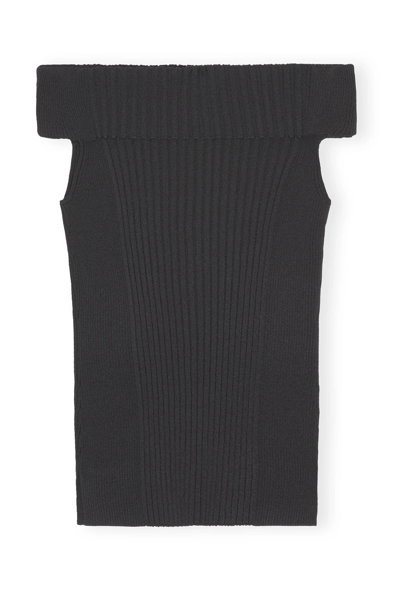 Melange Knit Off Shoulder Top | Black - Image 2