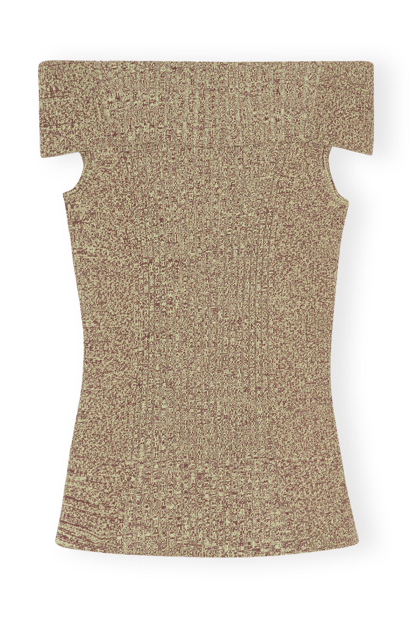 Melange Knit Off Shoulder Top | Brandy Brown - Image 2