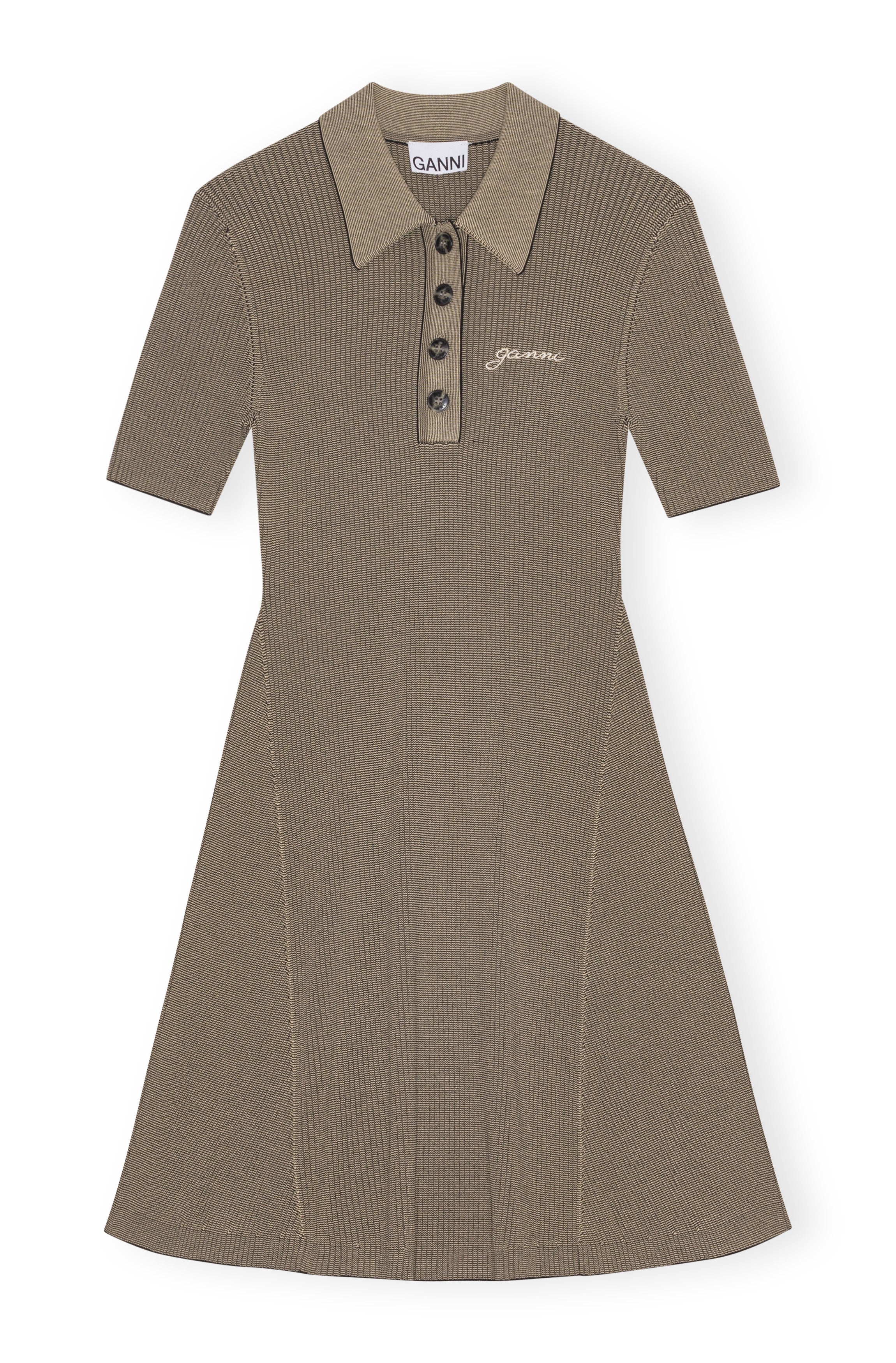 Melange Knit Short Sleeve Mini Dress | Safari - Image 4