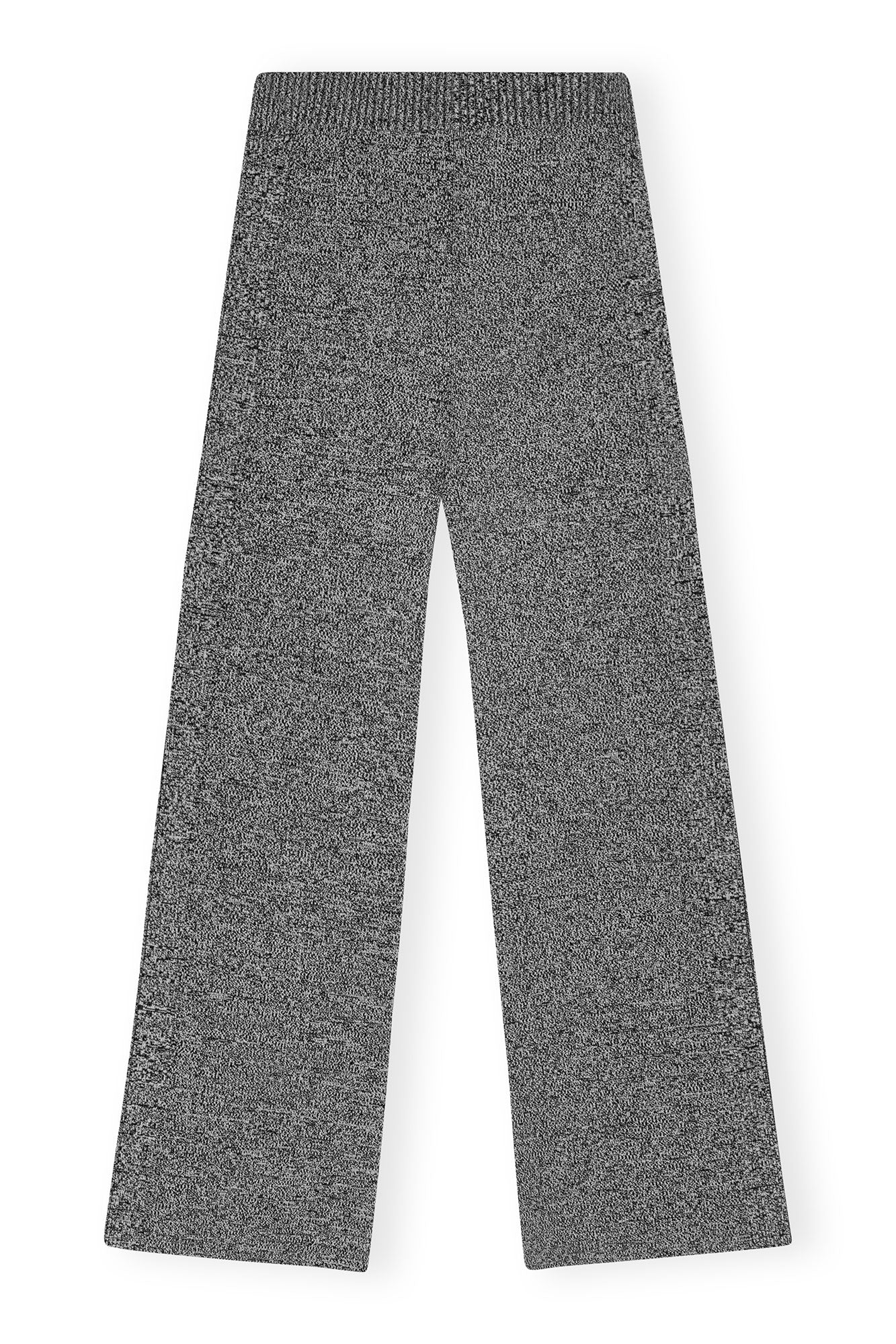 Melange Rib Cropped Trousers | Black - Image 2