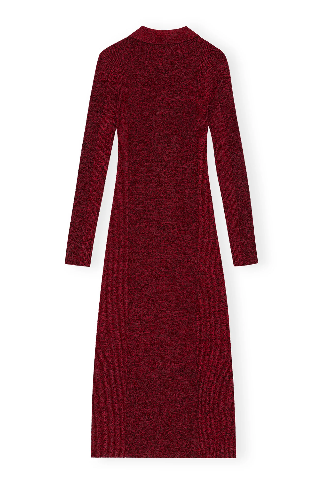 Melange Rib Polo Dress | High Risk Red - Image 2
